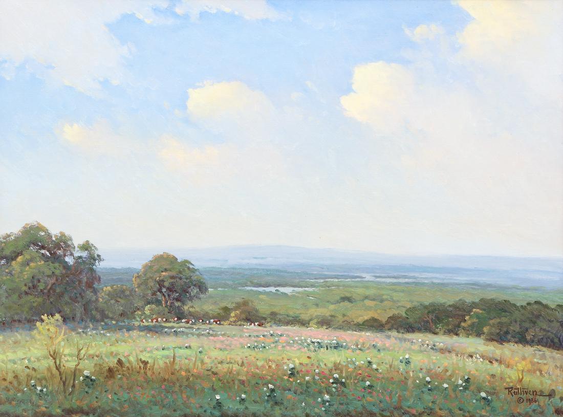 Jerry G. Ruthven Hillside Floral Oil Painting (1 of 7)