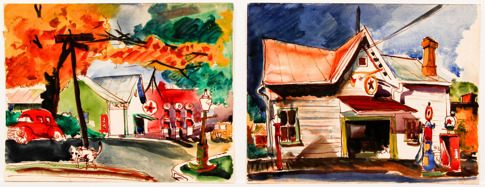 2 James Speyer watercolors Country Texaco Station (1 of 5)