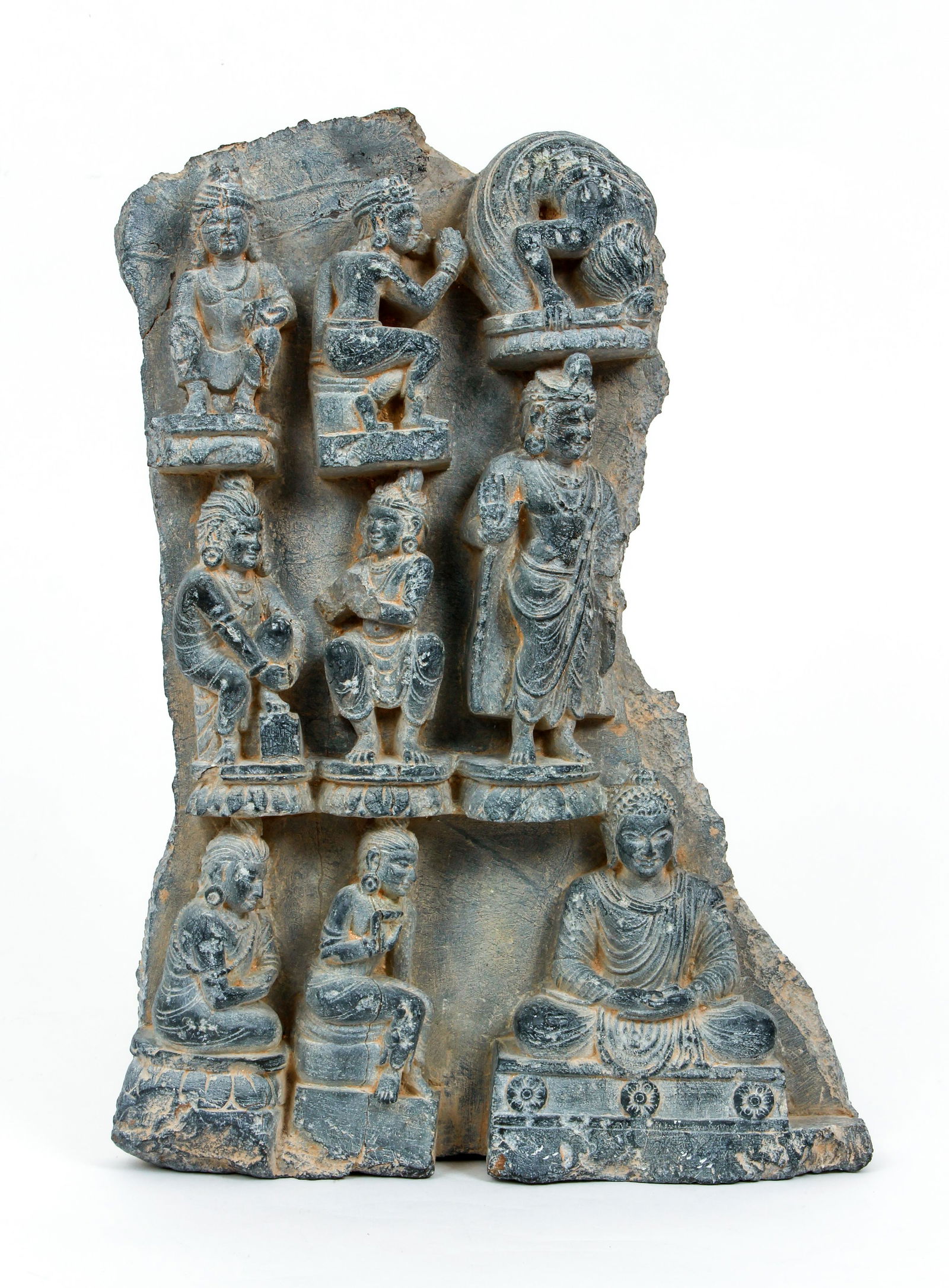 Gandharan Stone Panel with Meditating Buddha and (1 of 8)