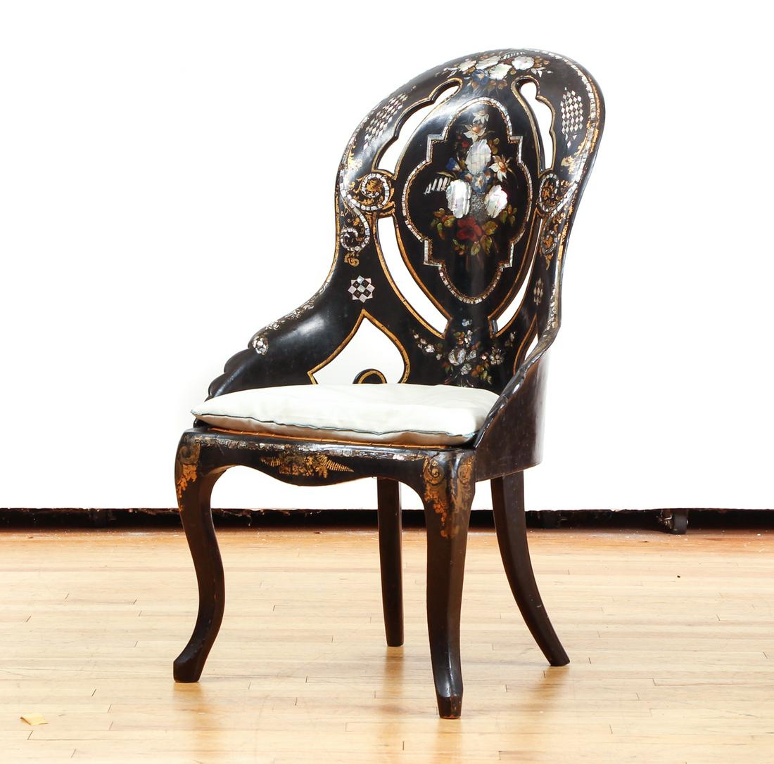 Victorian Chair Inlaid Mother of Pearl (1 of 13)