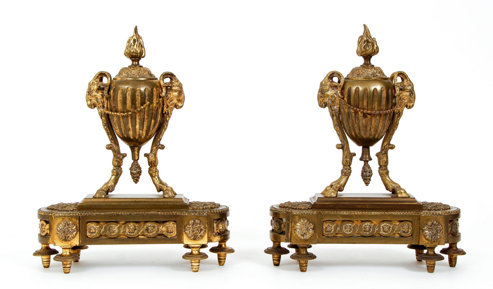 Pair of good French bronze chenets (1 of 9)