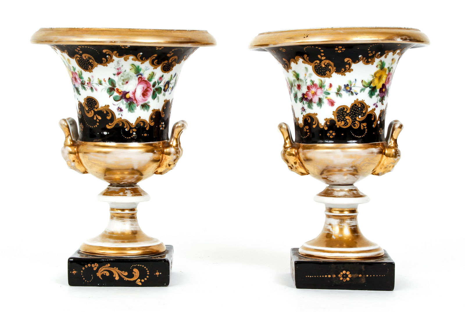 Pair Old Paris Porcelain French Urns (1 of 8)