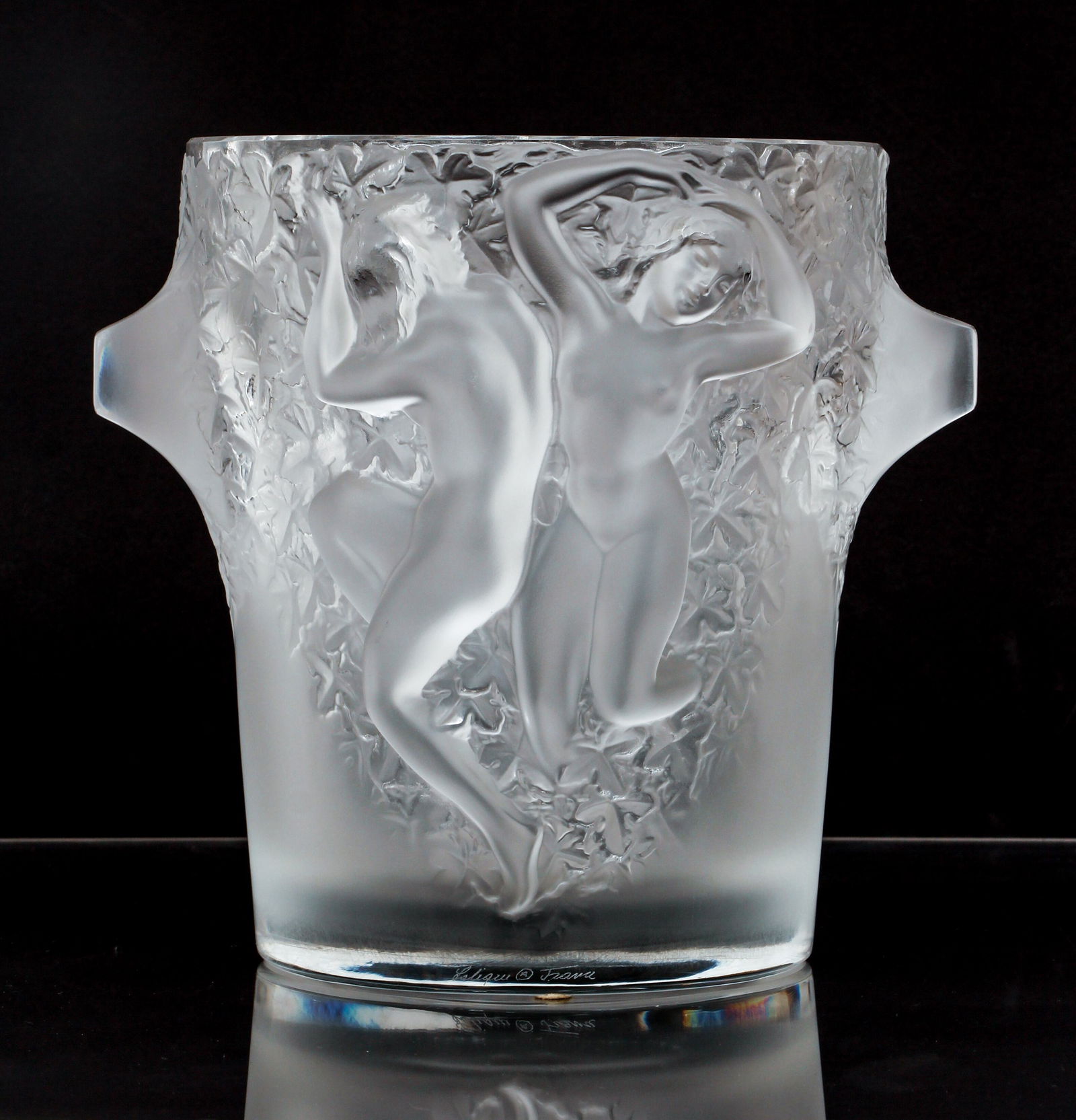 Lalique ice bucket, Ganymede, with Lalique label (1 of 6)