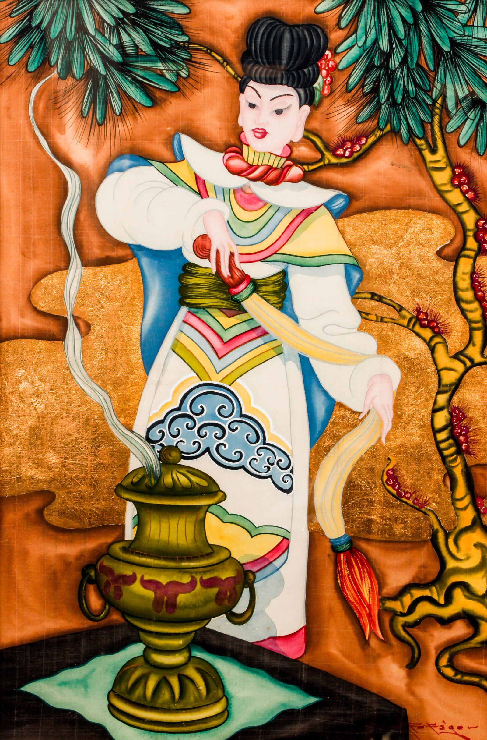 2 William Edwin Fager paintings Chinese Sorceresses (1 of 6)