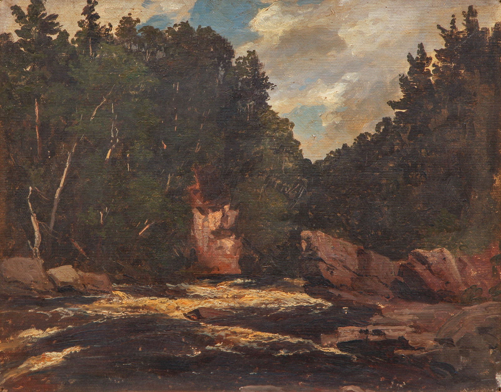 Regis Gignoux Oil Painting Rapids Rocks Trees (1 of 8)