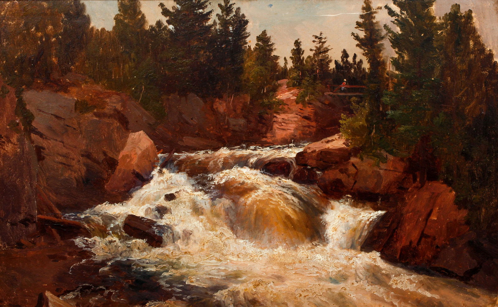 Regis Gignoux Niagara Stream Oil Painting (1 of 4)