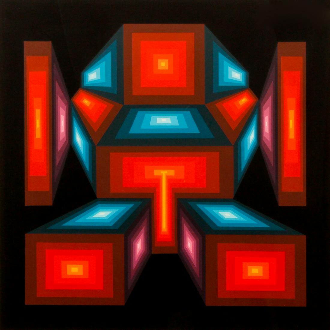 Roy Ahlgren Ikon Op Art Signed Serigraph (1 of 4)