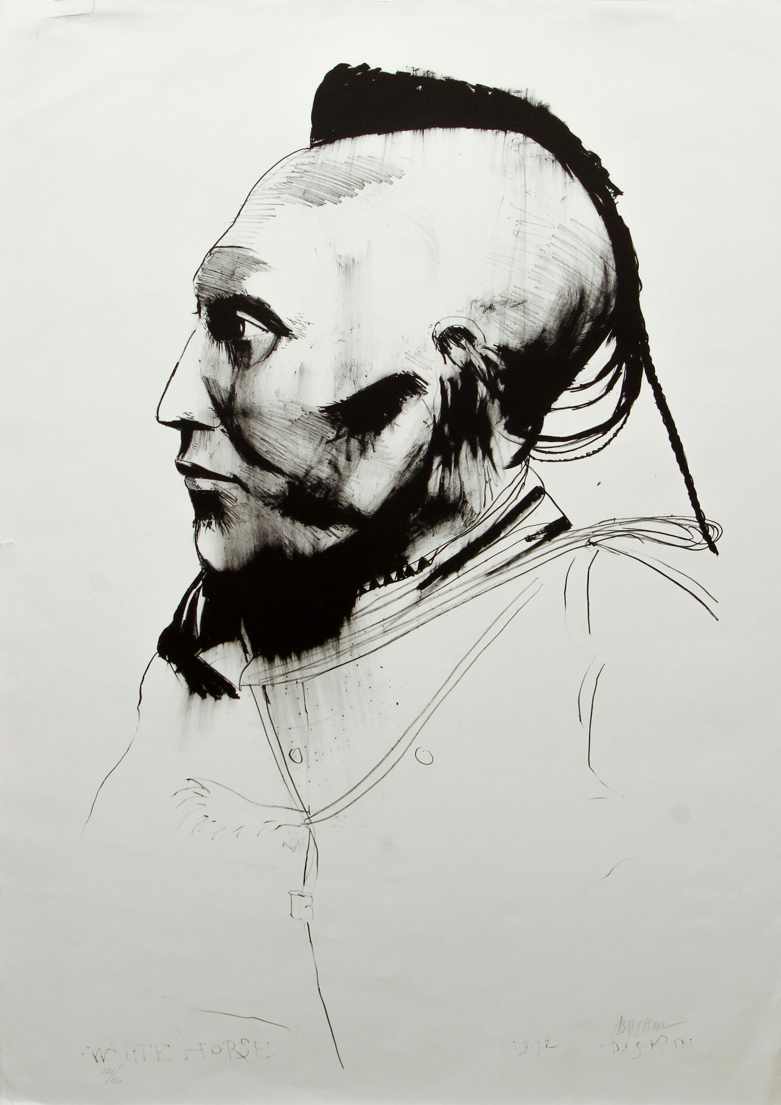 Leonard Baskin, White Horse, orig Litho (1 of 5)