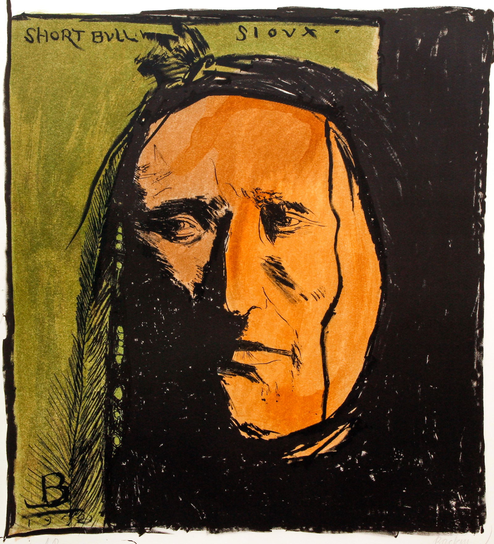 Leonard Baskin Short Bull orig lithograph (1 of 6)