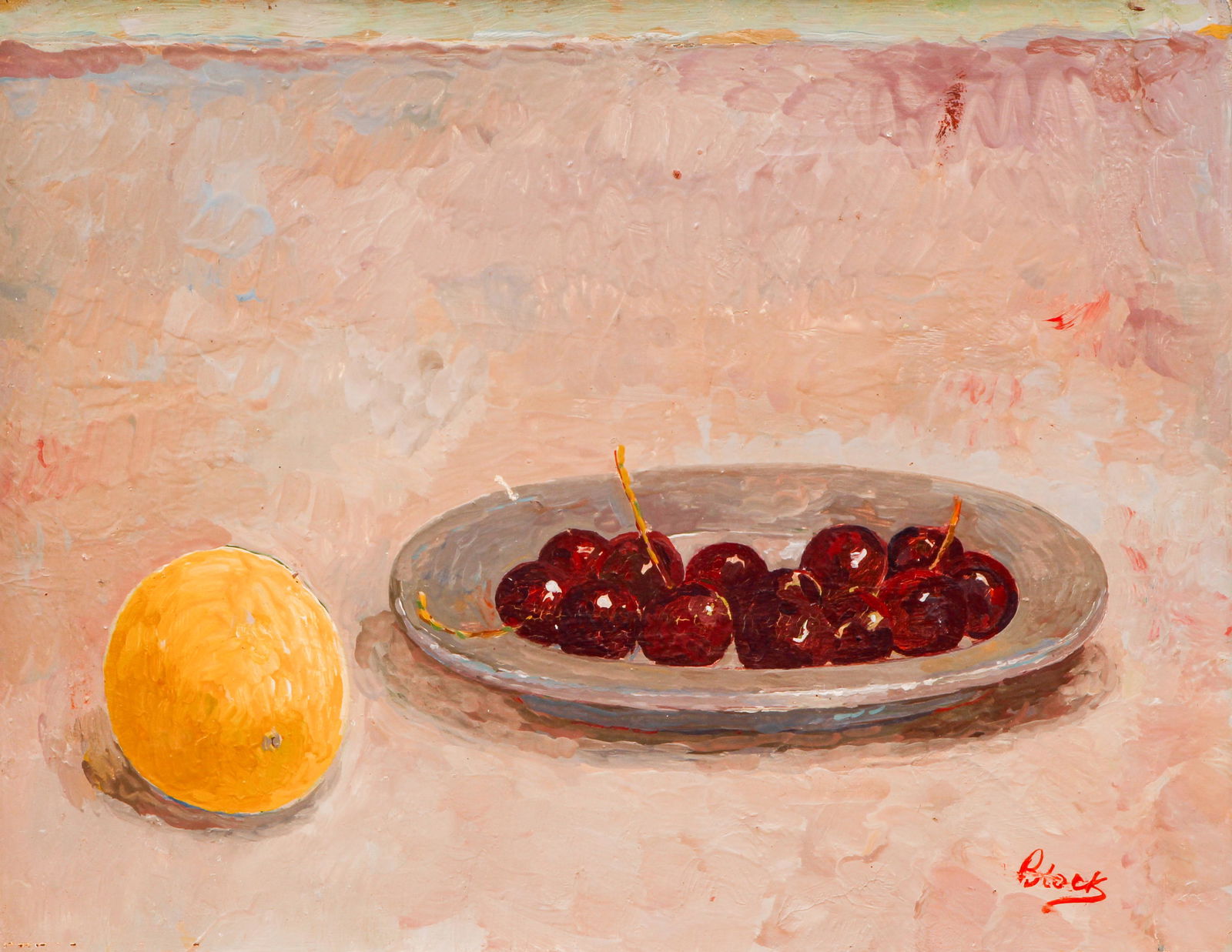Irving Block 1969 oil  Lemon and Cherries on a Pewter (1 of 4)
