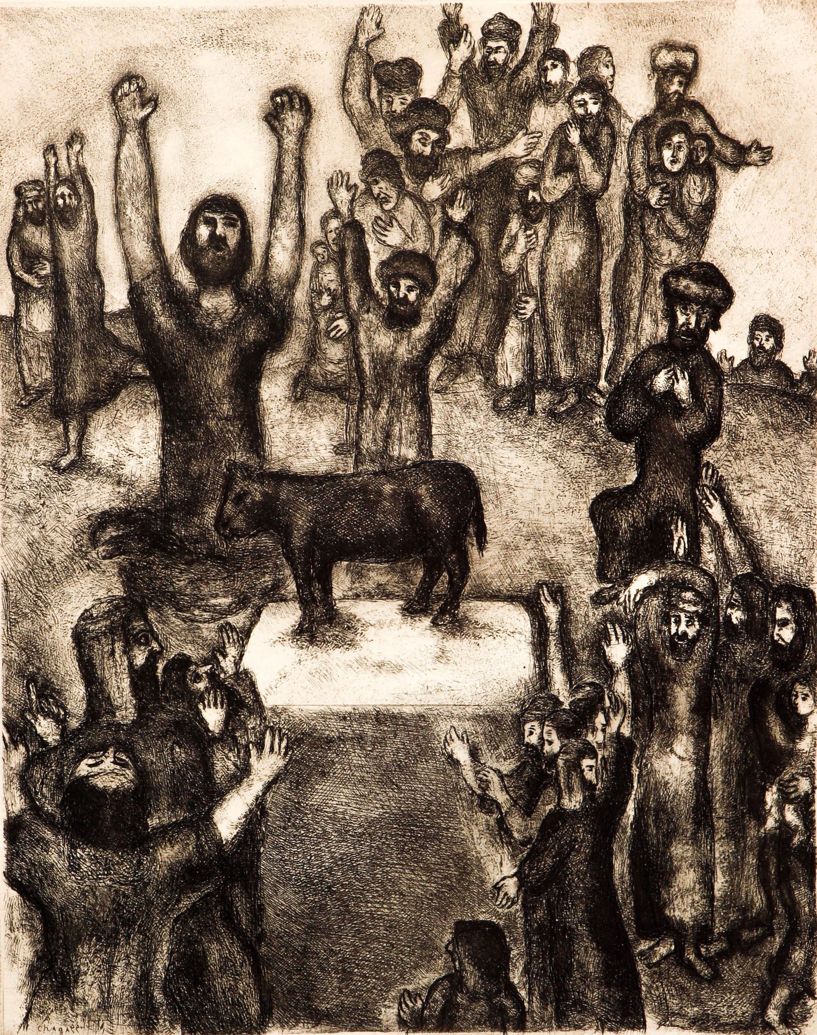 Marc Chagall Adoration of the Golden Calf Etching (1 of 4)