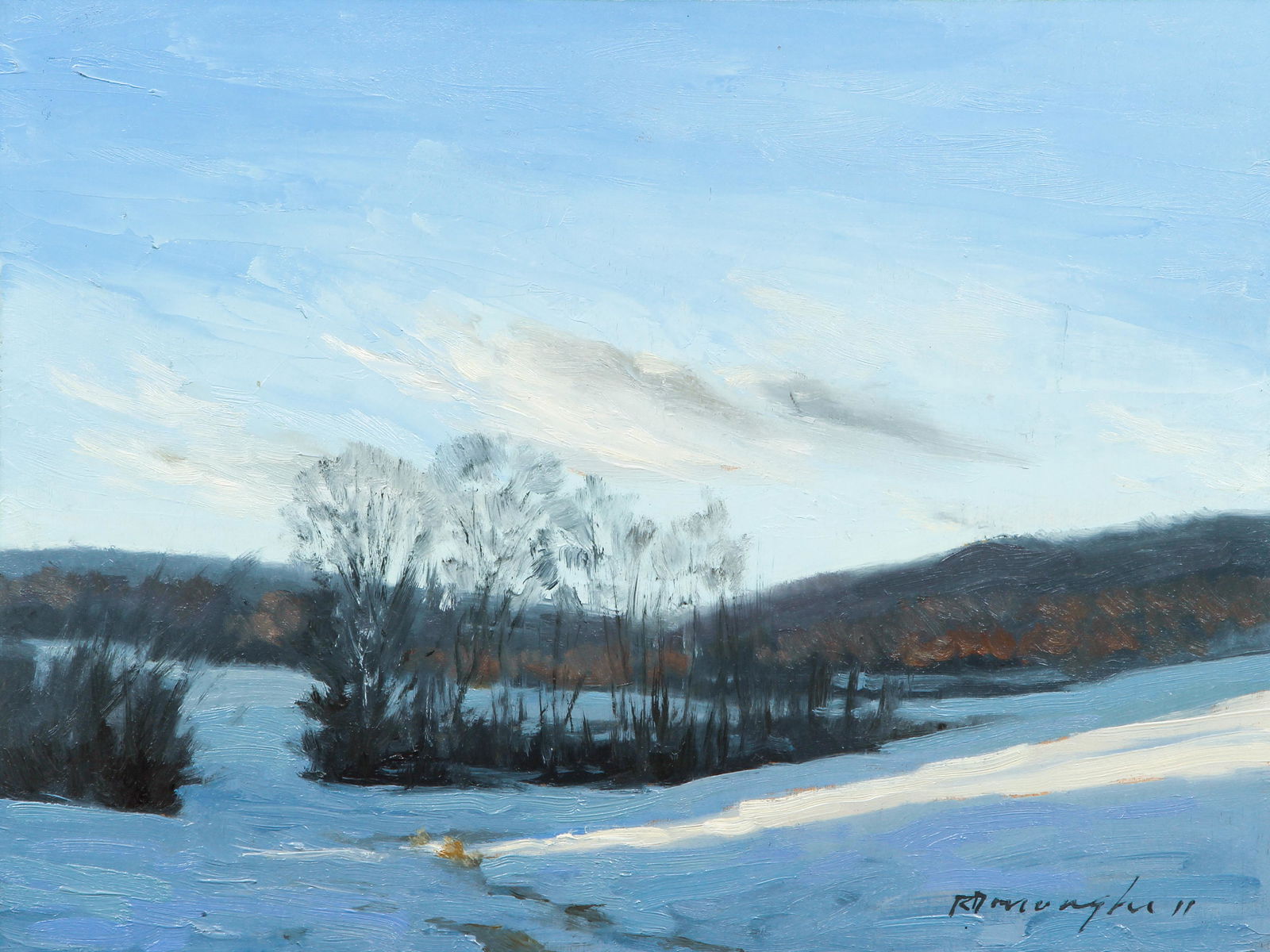 Ron Donoughe oil on board Winter Landscape (1 of 3)