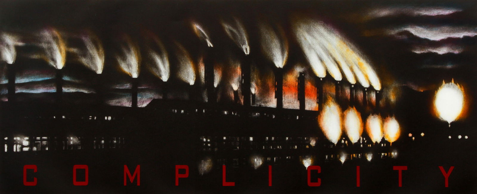 Lawrence Gipe 1995 Complicity: Gipe, Lawrence (American, born 1962), Complicity, 1995, etching and aquatintint with screenprinting and hand coloring, 27 x 48 inches, pencil signed, dated, and numbered 12/35, float framed 30.5 x 51