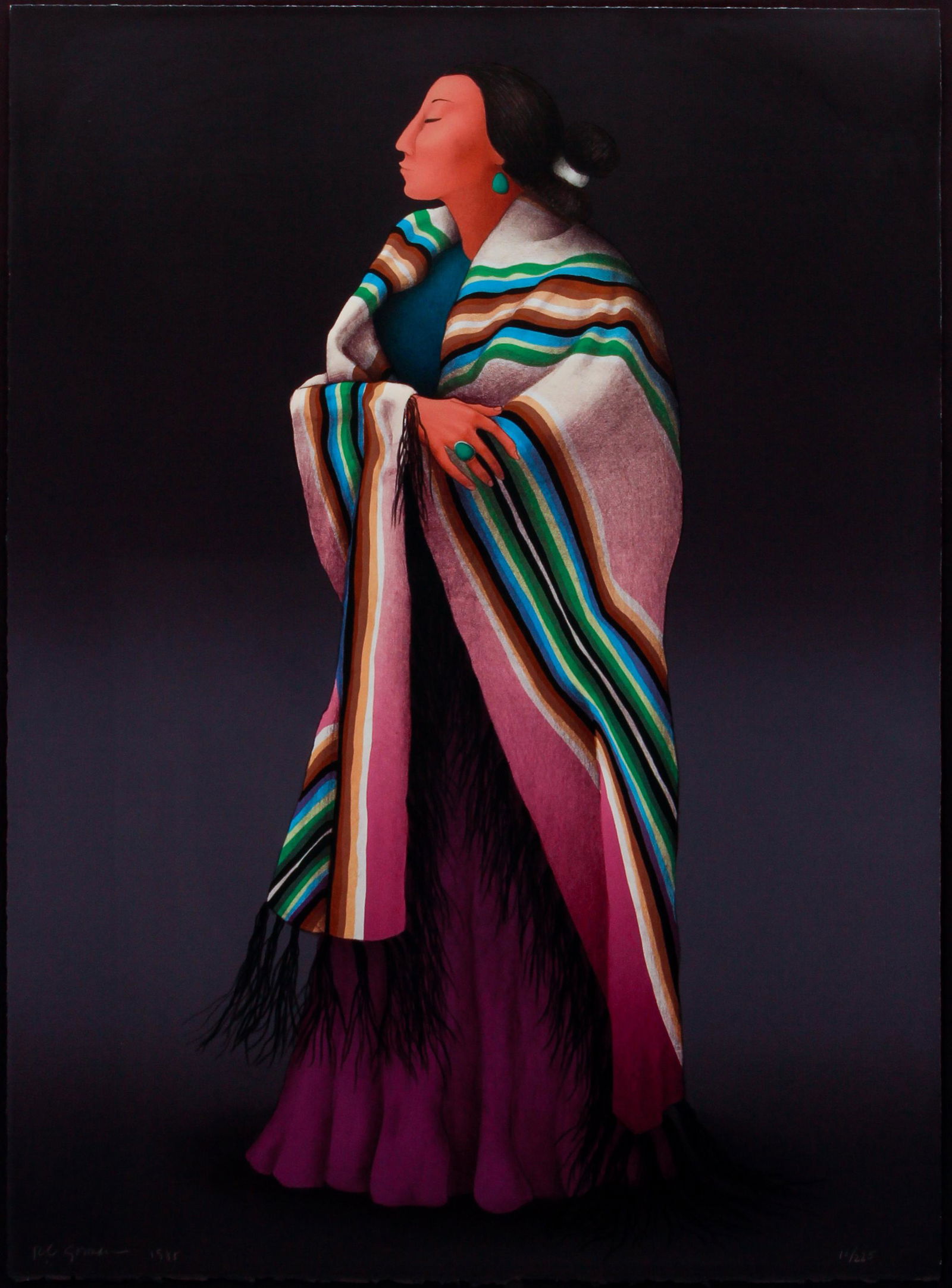 R C Gorman 1988 orig litho Dolly Nez (1 of 4)