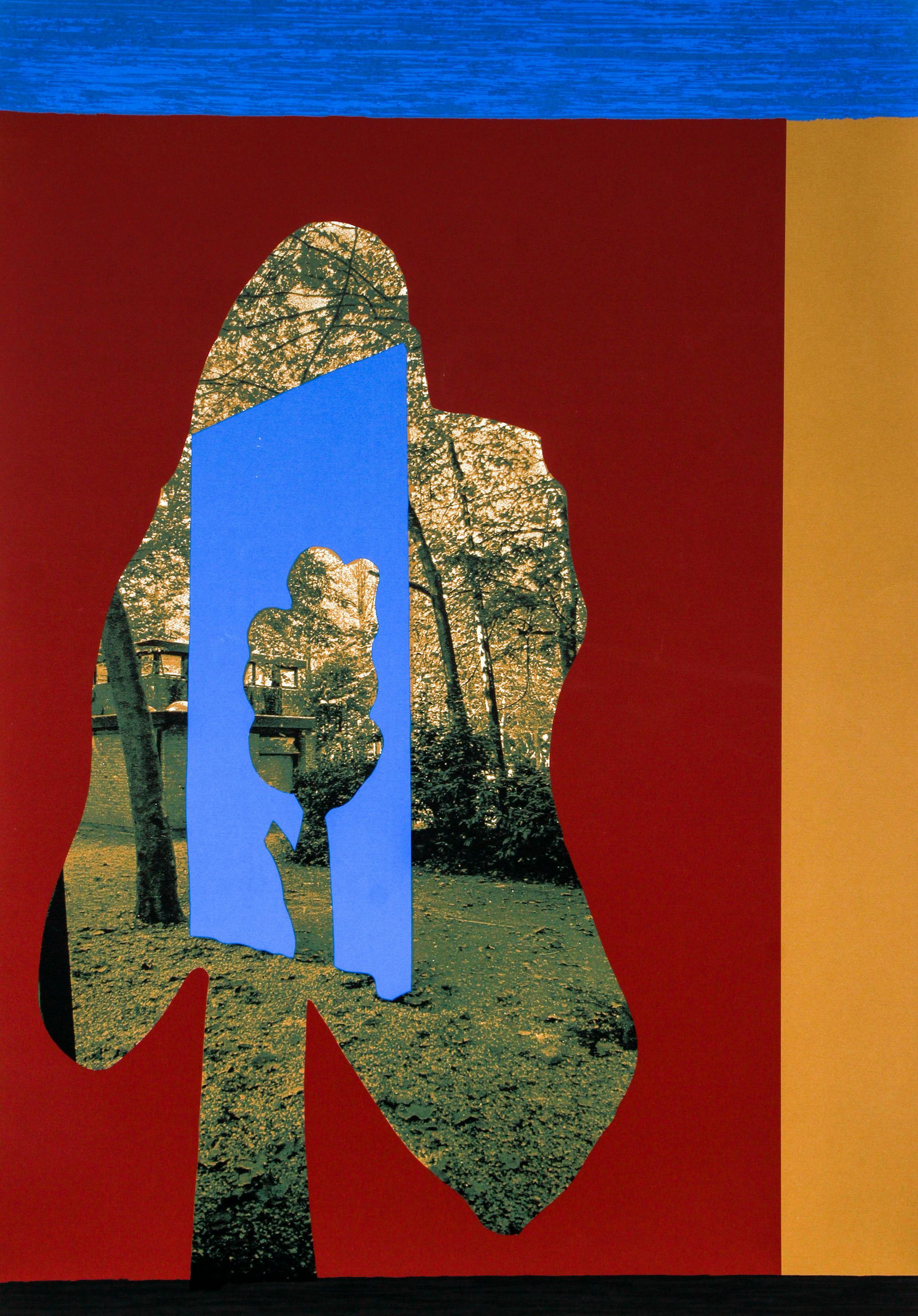 Menashe Kadishman, Tree in Tree (Burgundy and Gold), (1 of 4)