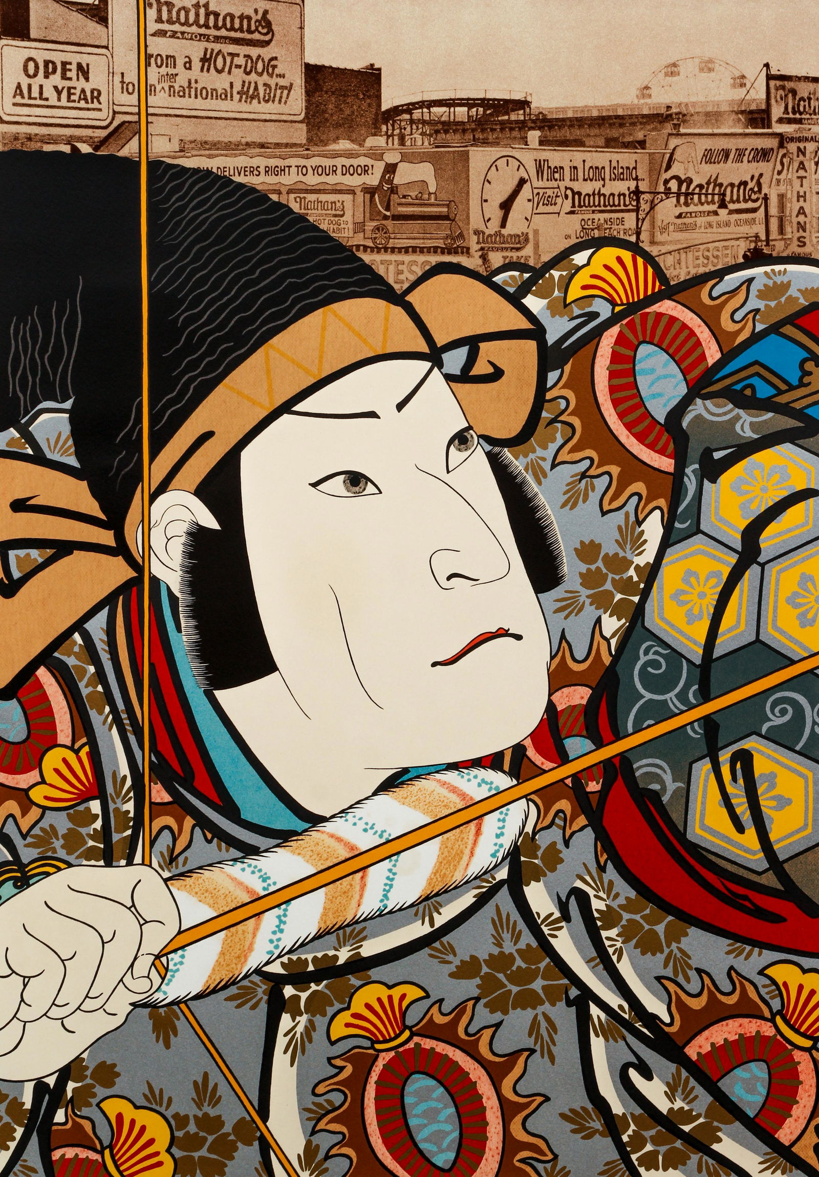 Michael Knigin orig serigraph Ensaburo after Kunishige (1 of 5)