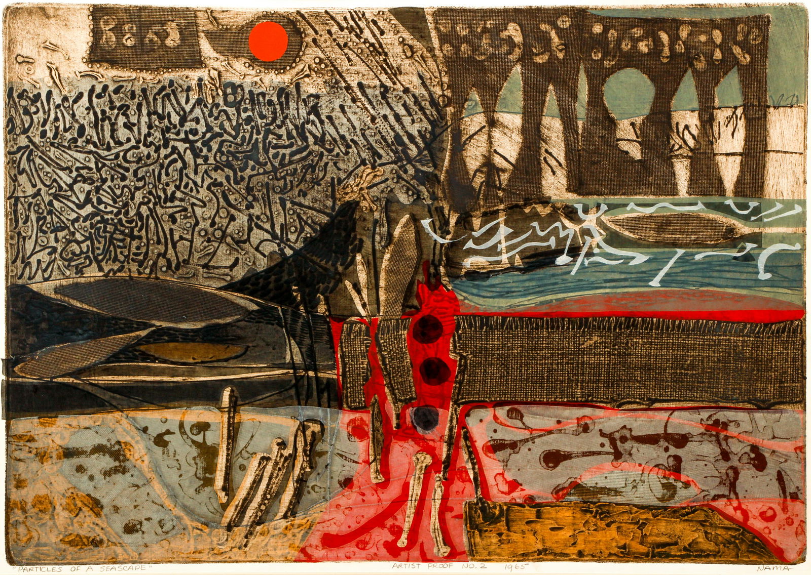 George Nama 1965 mixed media Particles of a Seascape (1 of 5)