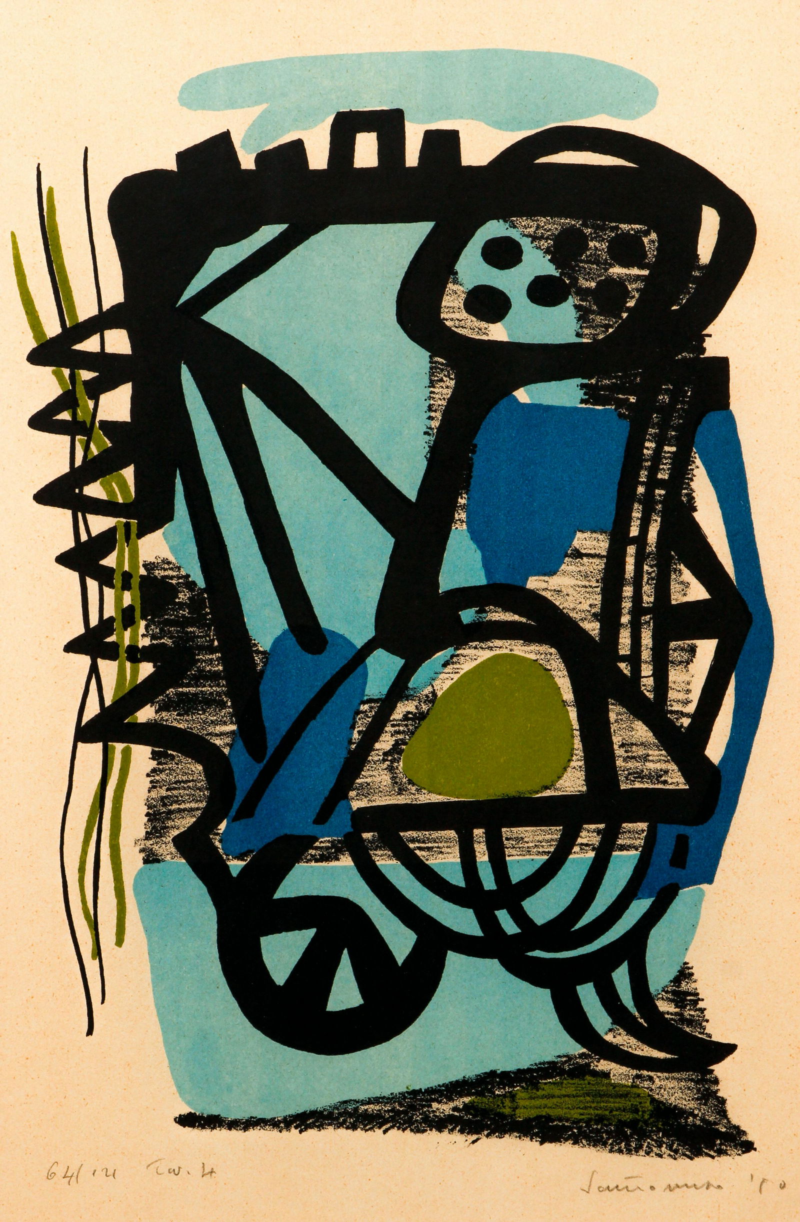 Giuseppe Santomaso Orig Lithograph Signed 1950 (1 of 5)