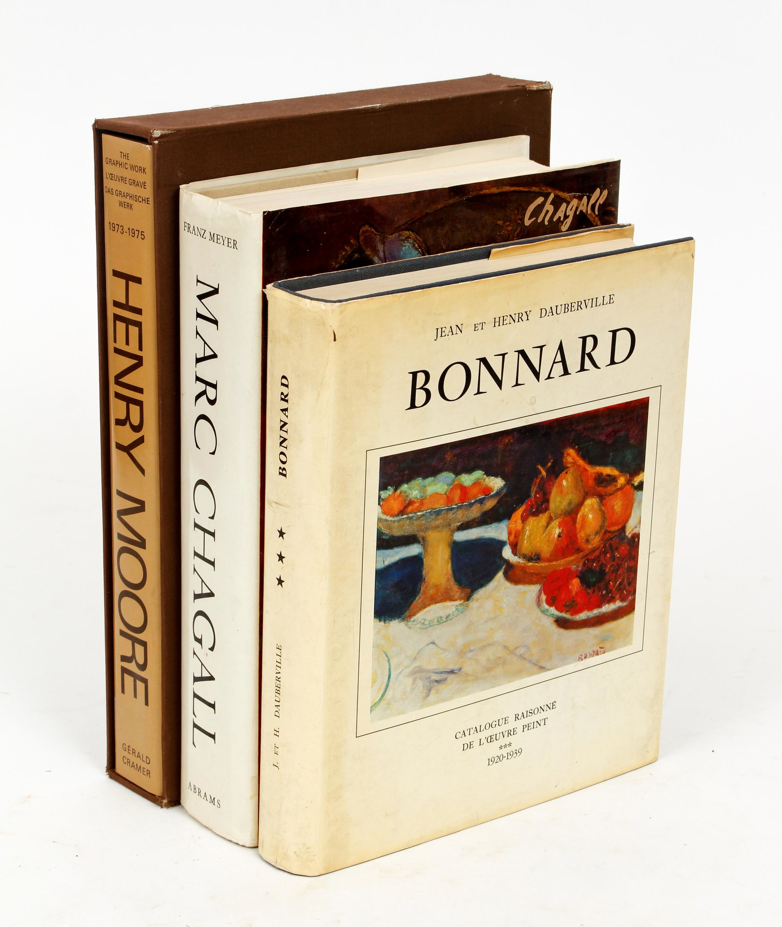 Dauberville Bonnard Catalogue Raisonne plus 2 others: Bonnard, Jean et Henry Dauberville, Bonnard: Catalogue Raisonne Volume III, 1920-1939, Bernheim-Jeune, 1973, hardcover in jacket, together with Franz Meyer, Marc Chagall, Abrams, c.1969, hardcover in