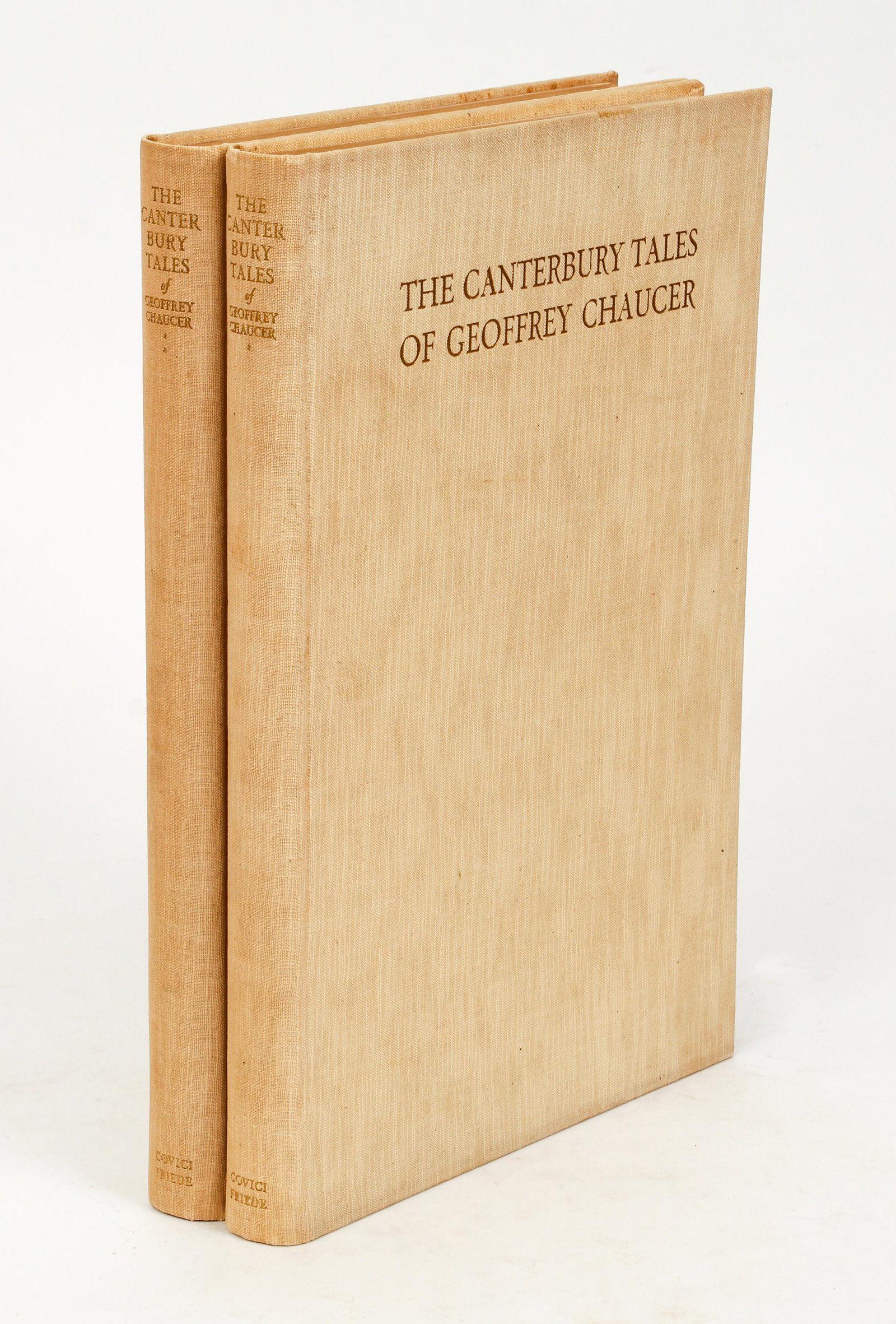 Chaucer Canterbury Tales Rockwell Kent illust 1930: Kent, Rockwell, Chaucer, Geoffrey, The Canterbury Tales, complete in 2 volumes, 1930, First edition thus, number 164 of 924 copies, signed by Kent on the colophon of volume 2, Covici-Friede, hardcover