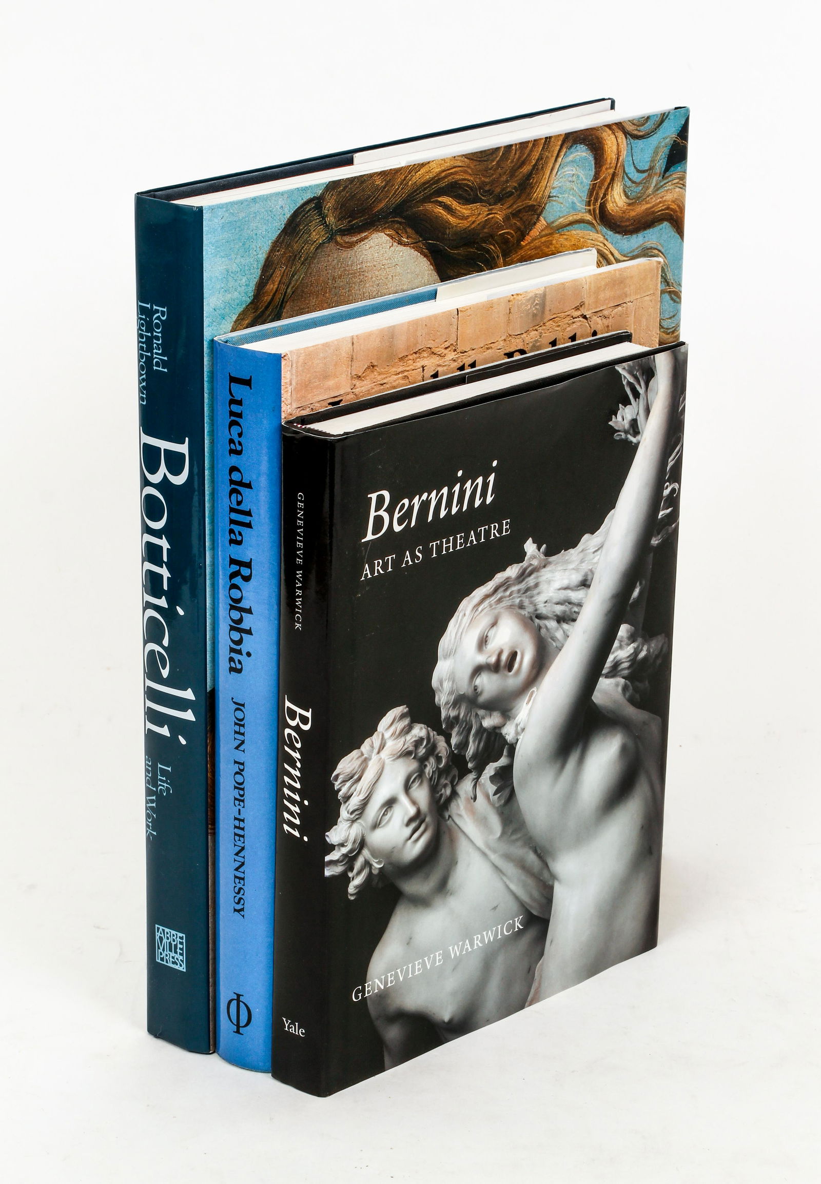 Lot 3 volumes Renaissance Art Bernini Botticelli della: Lot of 3 books on Renaissance Art: Warwick, Bernini: Art as Theatre / Lightbown, Botticelli / Pope-Hennessy, Luca della Robbia, all hardcovers, illustrated, in original dust jackets, monumental and au