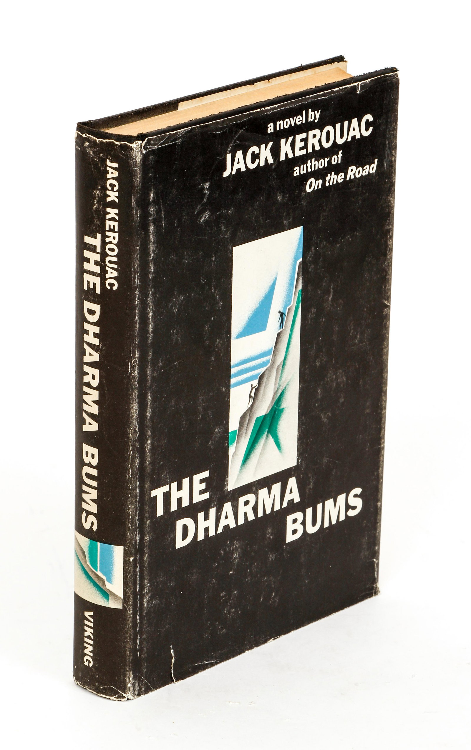 Jack Kerouac The Dharma Bums First ed in dust jacket: Kerouac, Jack, The Dharma Bums, 1958, First edition, Viking Press, hardcover, in original unclipped dust jacket designed by Bill English. Kerouac's follow up to On The Road, a foray into Eastern Philo