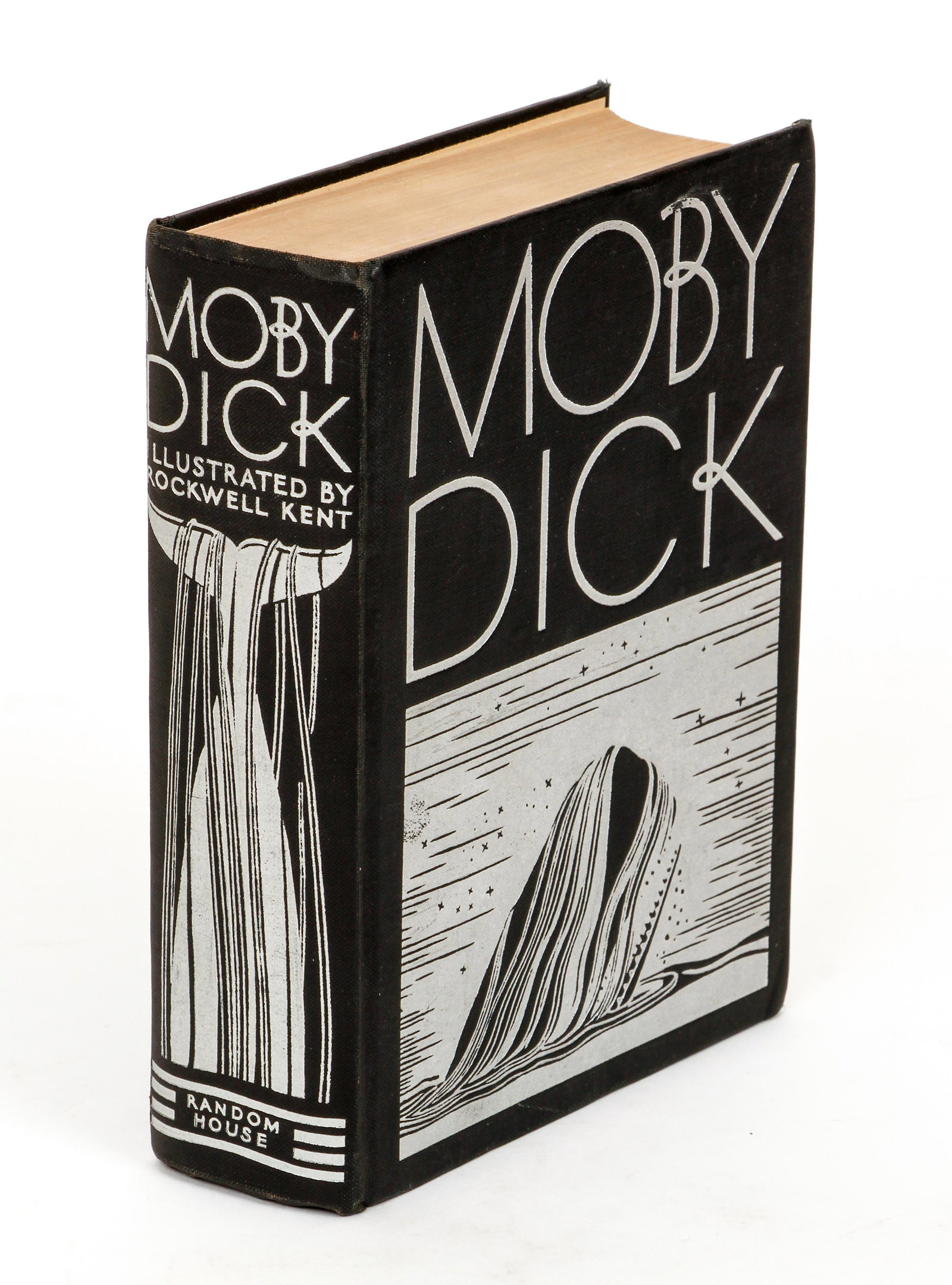 Melville Moby Dick Rockwell Kent Illustrations 1930: Melville, Herman, illustrated by Rockwell Kent, Moby Dick: Or The Whale, 1930, First trade edition with Kent's illustrations, Random House, hardcover, short 8vo., gilt title and illustration.