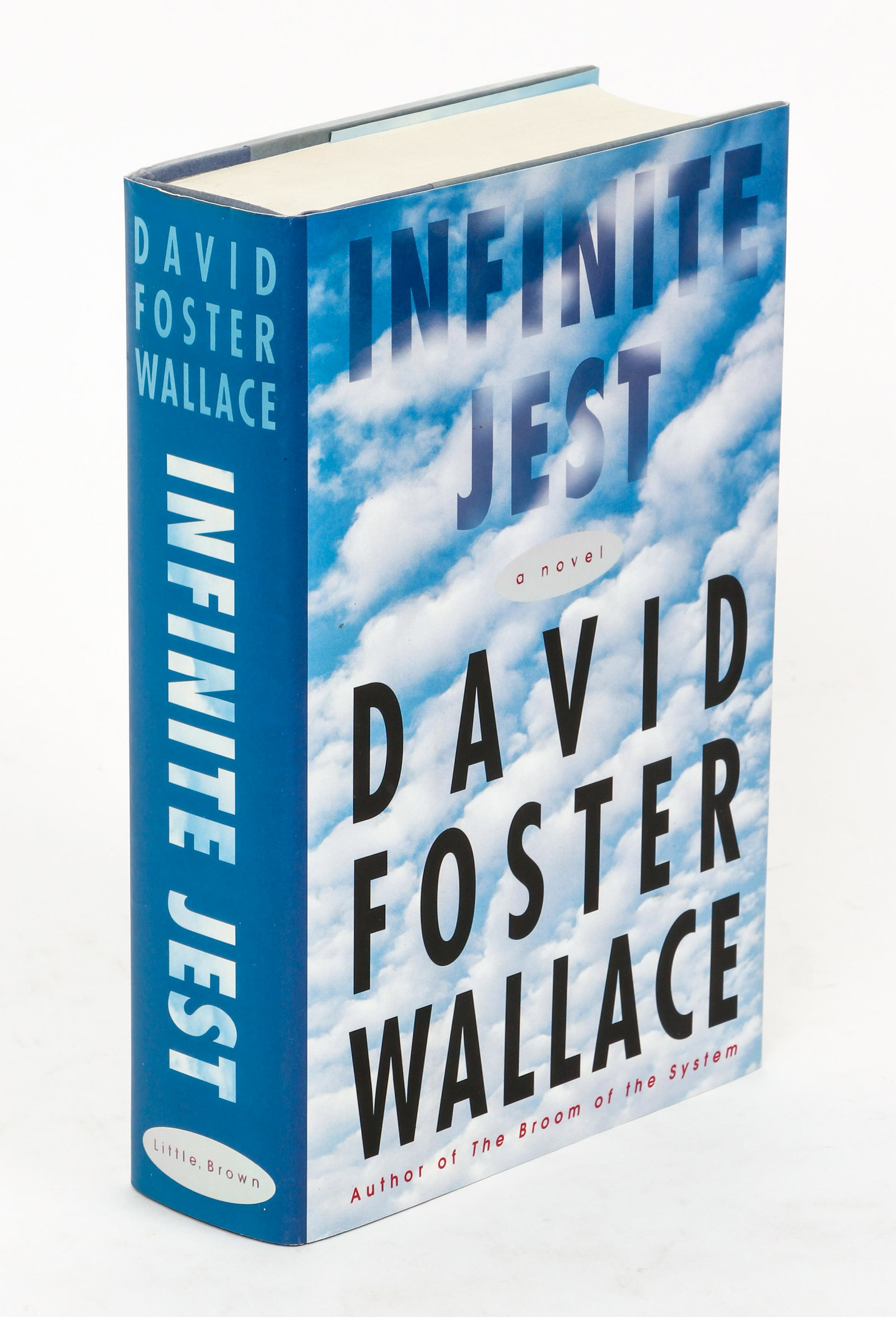 David Foster Wallace Infinite Jest First edition in DJ: Wallace, David Foster, Infinite Jest, 1995, First edition, Little, Brown, Hardcover, in first issue dust jacket with "Vollman" on rear panel.
