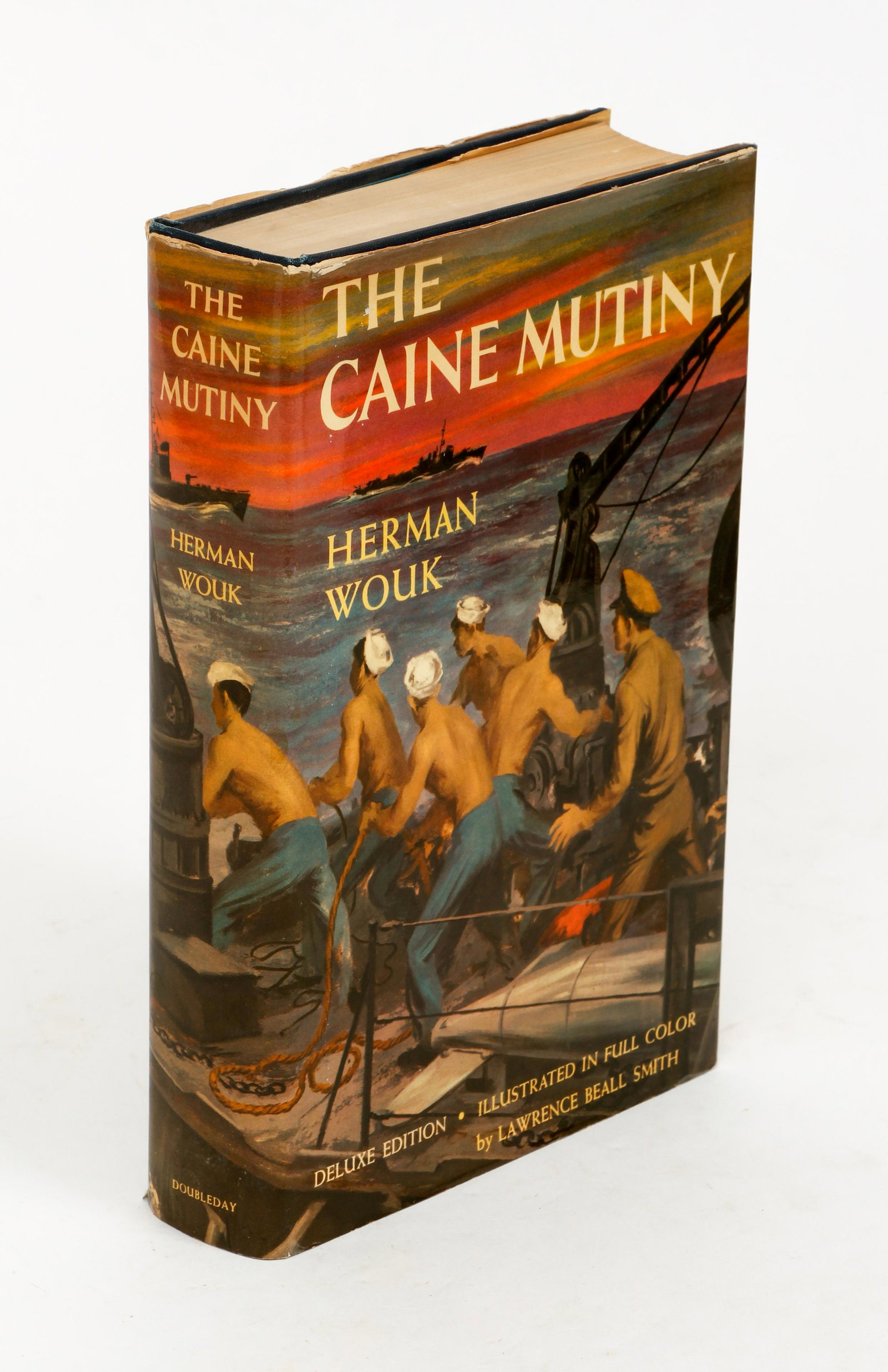 Herman Wouk Caine Mutiny Signed Illustrated: Wouk, Herman, illustrated by Lawrence Beall Smith, The Caine Mutiny, signed by Wouk on the front blank, 1951, First Illustrated edition, Doubleday, hardcover, in the original dust jacket, full page co