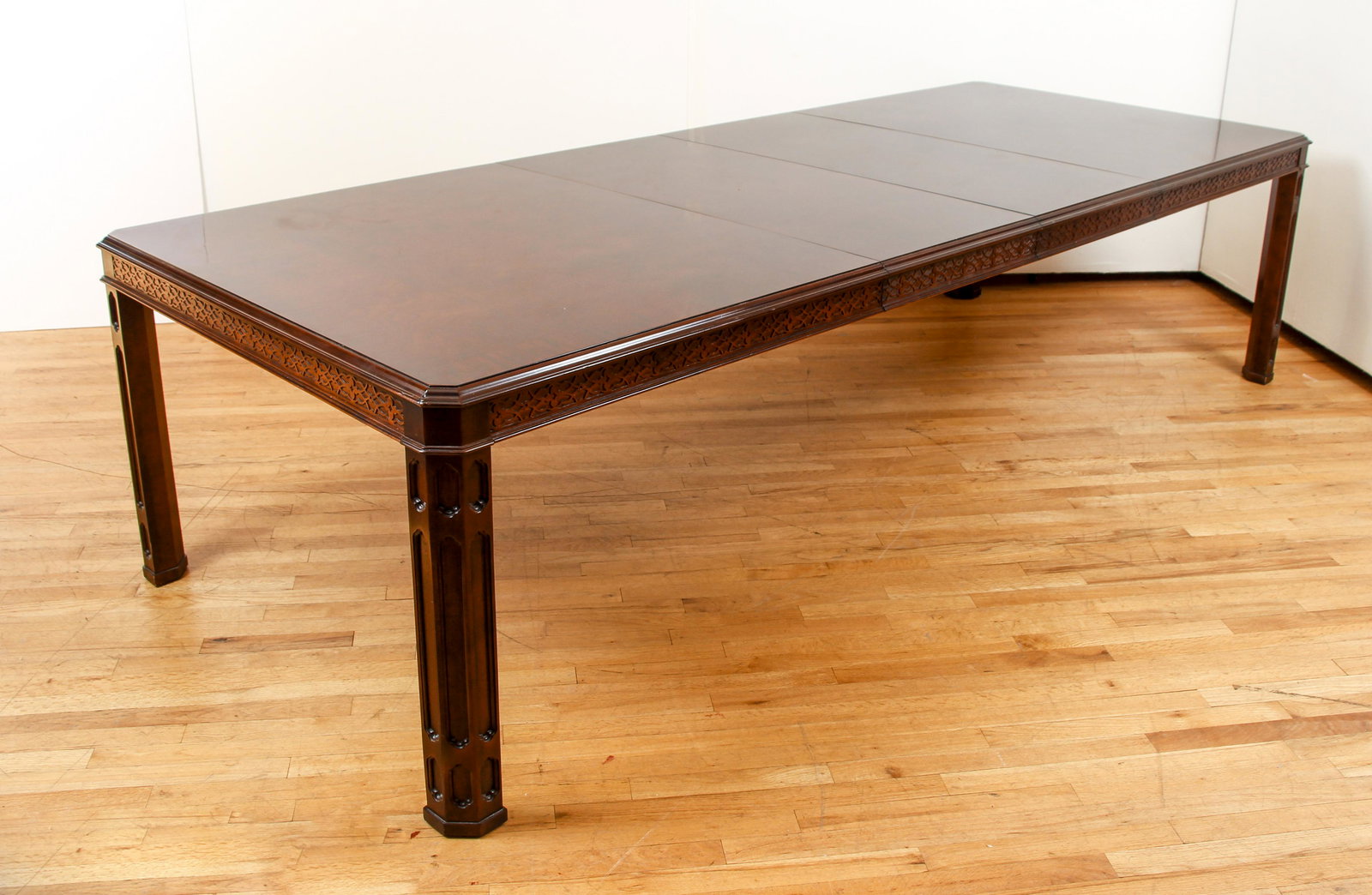 Exotic burled Dining Table with cross banding (1 of 6)