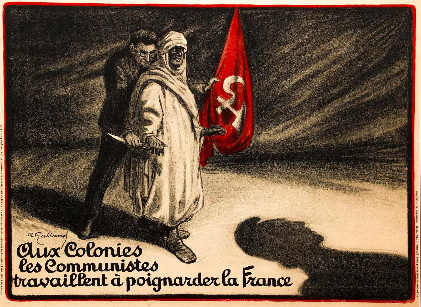 French Anti-Communist Poster signed A. Galland (1 of 5)