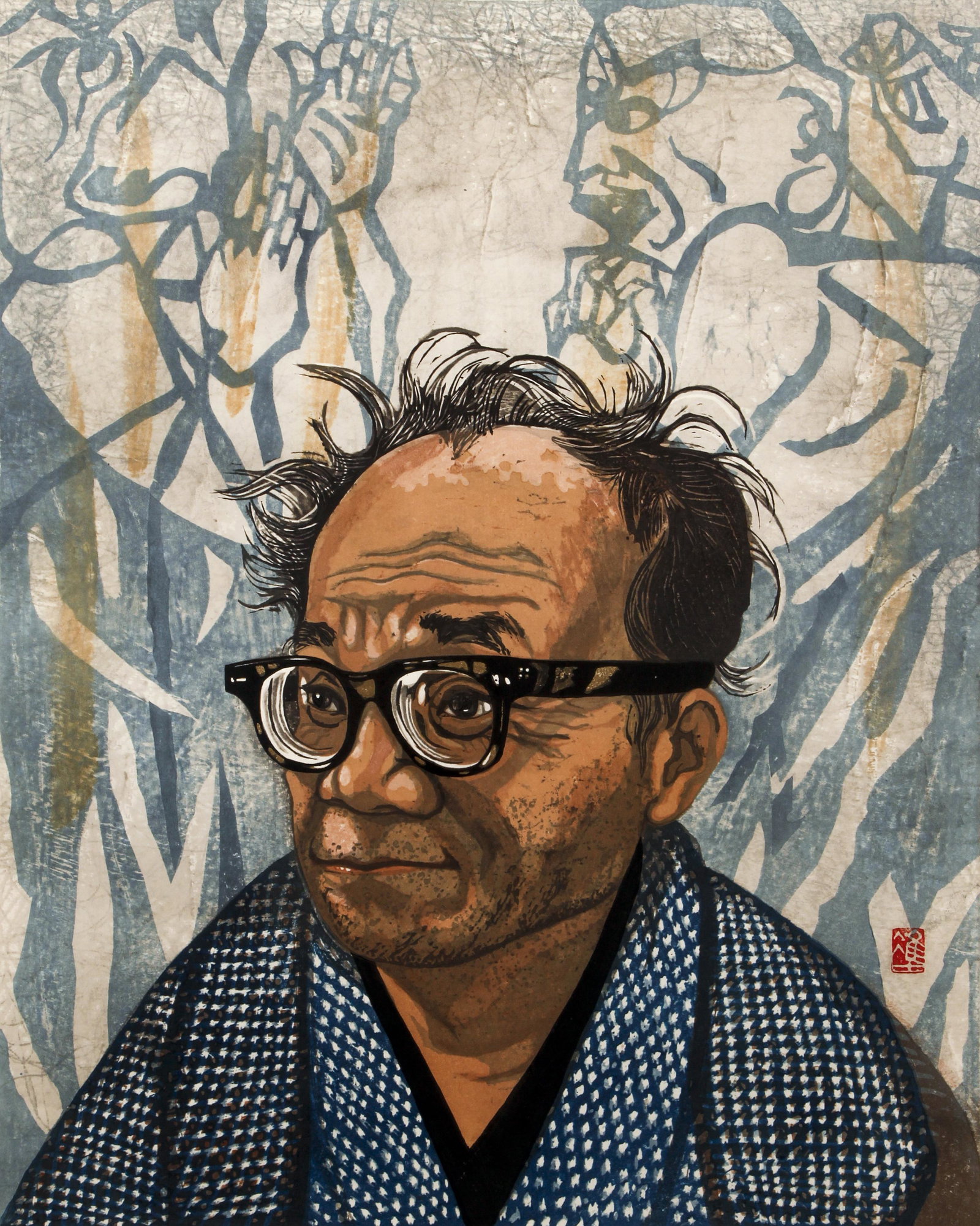 Junichiro Sekino important woodcut of Shiko Munakata (1 of 6)