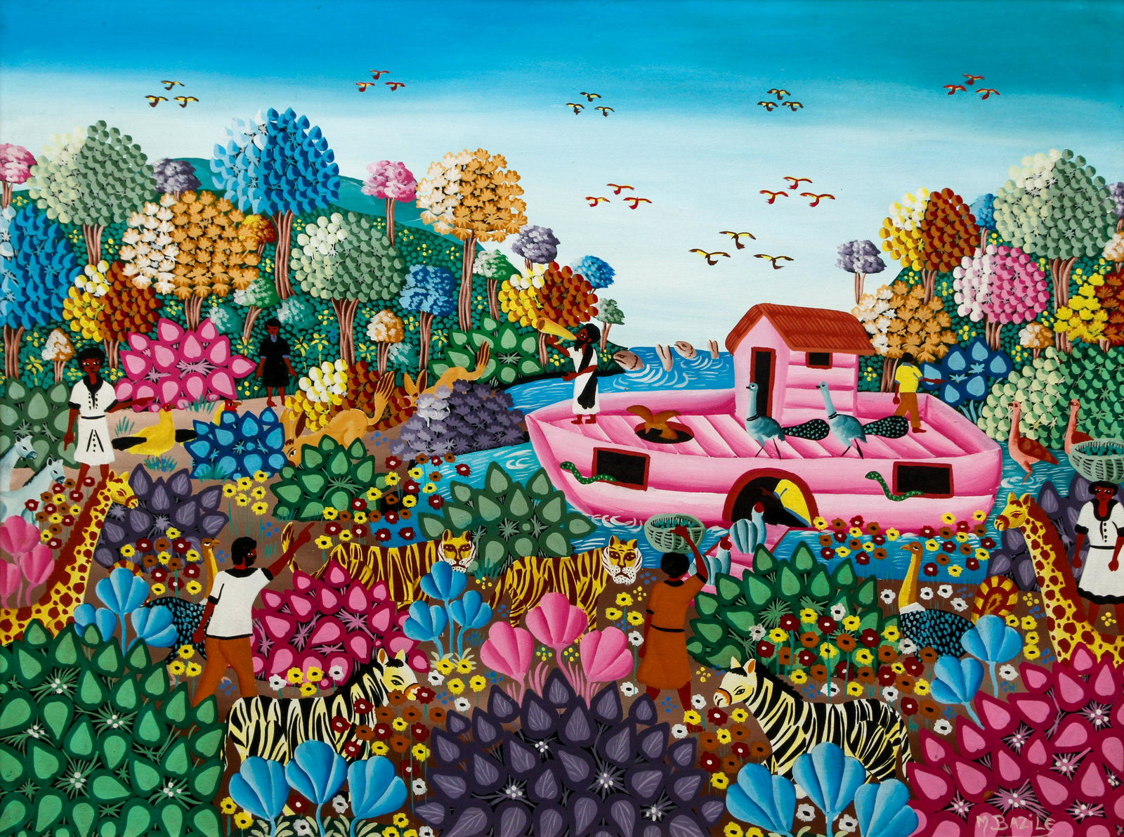 M. Bazile acrylic ptg. Tropical Noah's Art (1 of 4)