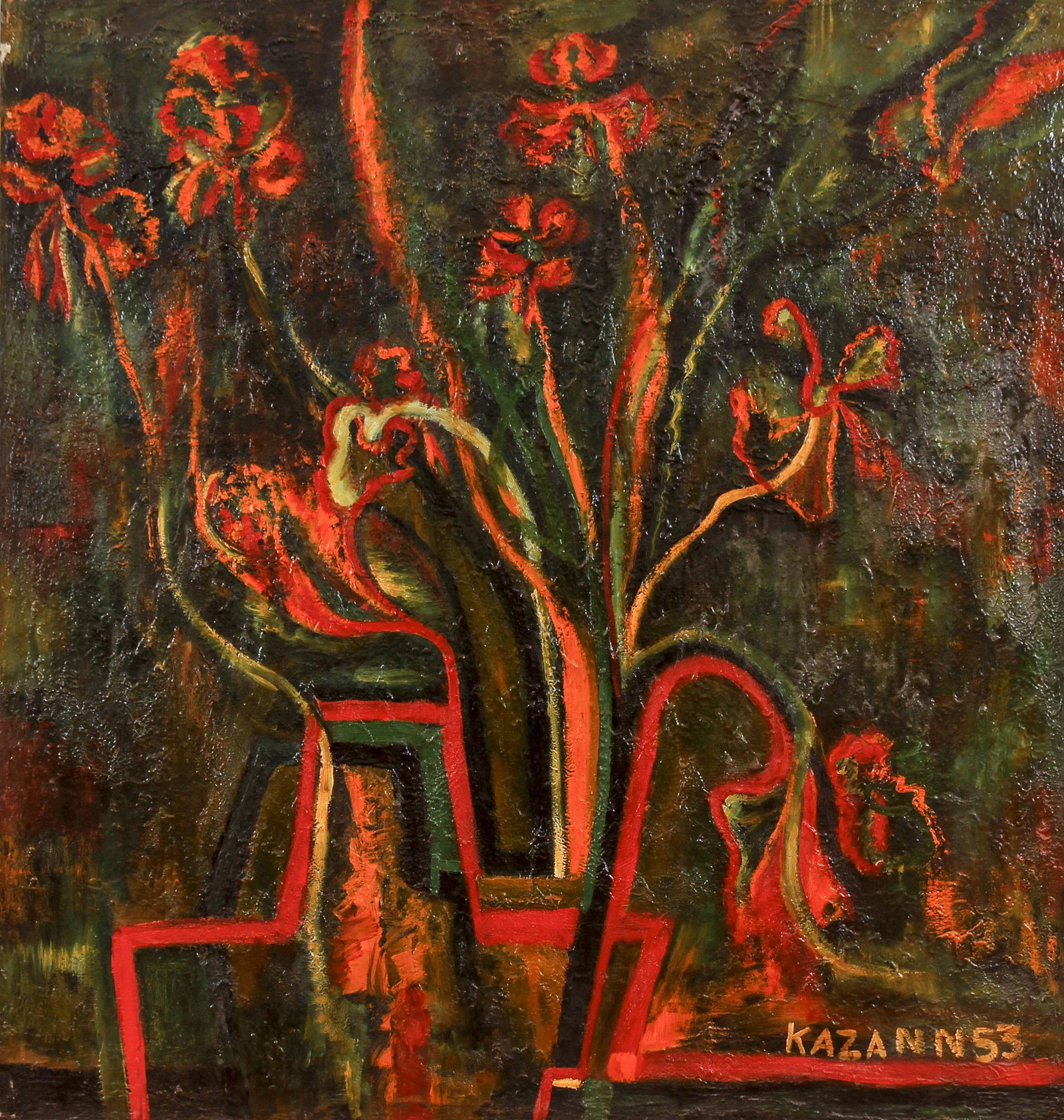 John Kazann Large Mid-Century Oil Abstract (1 of 4)