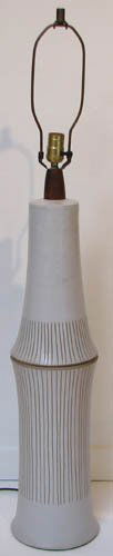 Gordon and Jane Martz/ Marshall Studios Table Lamp: Artist: Gordon (American, b. 1924) and Jane Martz (American, 1929-2007) for Marshall Studios Work Title: Ceramic Table Lamp with incised pinstripe decoration Date: