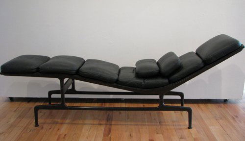 Eames/Herman Miller Billy Wilder Chaise: Artist: Eames, Charles (American, 1907-1978), for Herman Miller Work Title: Billy Wilder Chaise Lounge Medium: plastic coated aluminum, leather Dimensions: <