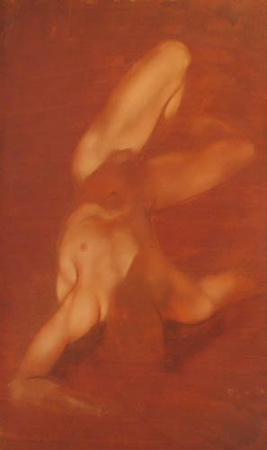 Robert Bliss ptg. Study of Fallen figure: Artist: Bliss, Robert R. (American 1925-1981) Work Title: Study of Fallen Figure Date: circa 1955 Medium: oil on canvas Dimensions: 50.5 x 28.5