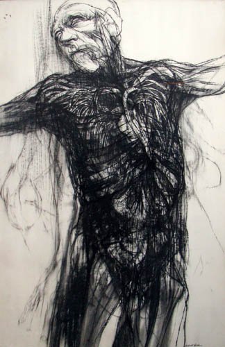 Herb Olds drawing Man IV: Artist: Olds, Herbert (20th Century American) Work Title: Man IV Date: n.d. Medium: graphite and pastel on artist's board Dimensions: 40 x 25.5