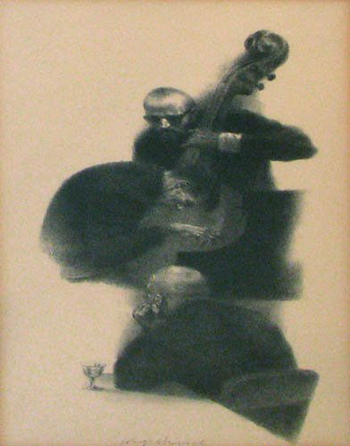 Joseph Hirsch lithograph "Soft and Low: Artist: Hirsch, Joseph (American 1910-1981) Title: Soft and Low (Cole #49) Date: 1964 Medium: lithograph Dimensions: 12 x 5.5 inches Ed