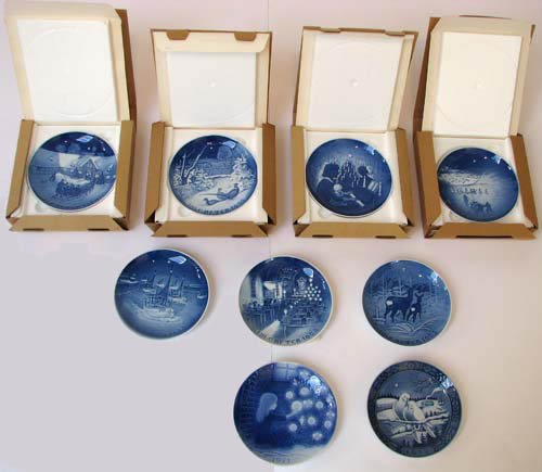 9 Bing & Grondahl Copenhagen Porcelain Collector': Artist: Title: 9 Bing & Grondahl Copenhagen Porcelain Collector's Plates including 1965,1966, 1968-1972 (Georg Jensen and Svend Jensen) various xmas, Mother's Day Med