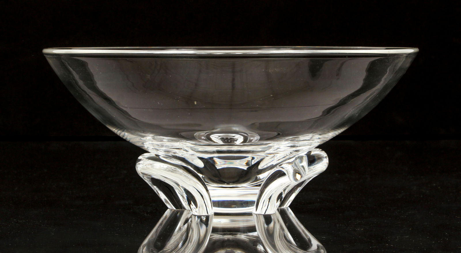 Steuben Crystal Coronet Bowl: Steuben Clear Crystal Coronet Bowl, etched Steuben on the underside, 3.25 x 8 inches in diameter