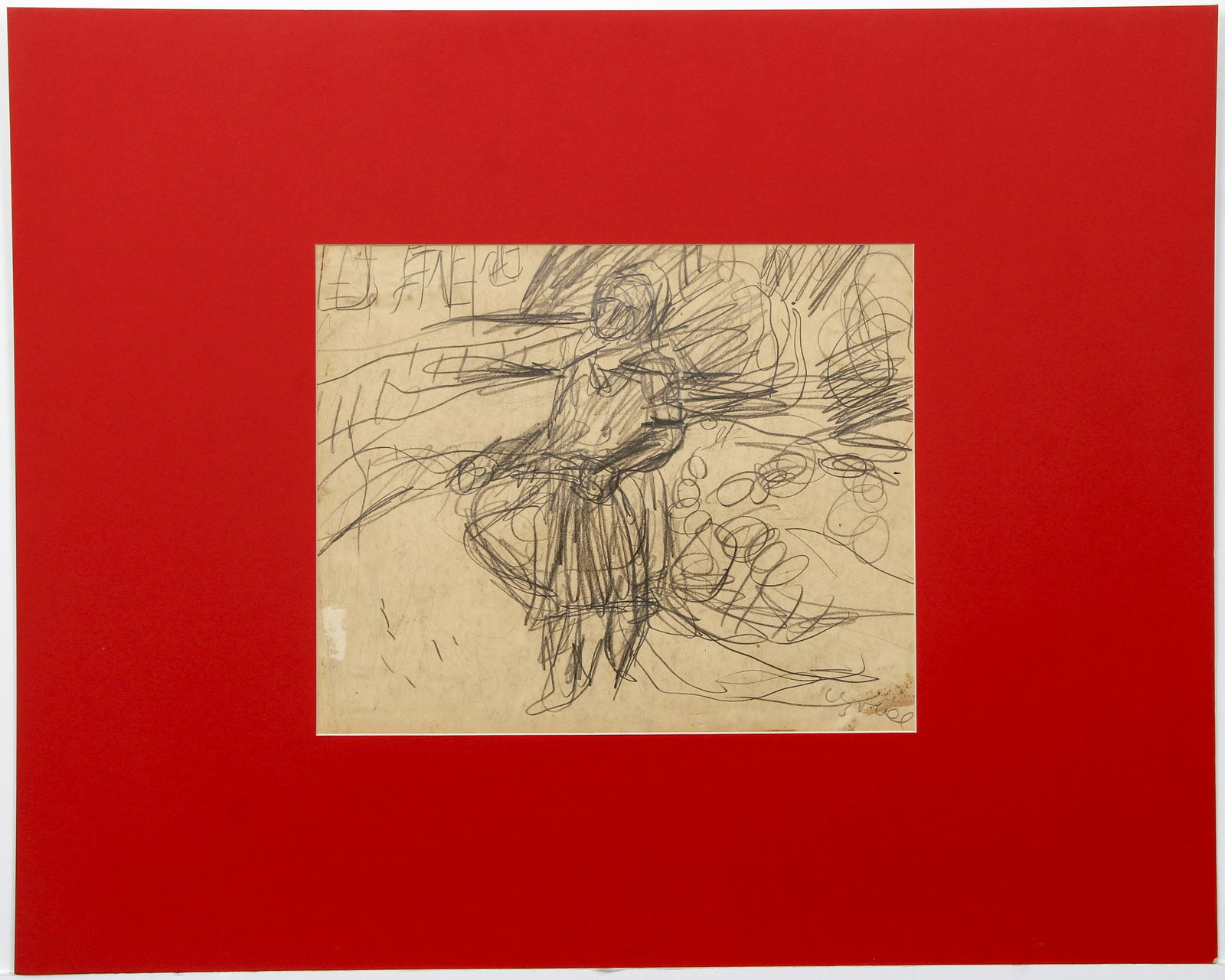 Collection of 6 matted drawings, orig prints: 20th Century Artists, including Abraham Rattner, and others, signed indistinctly and other interesting but unidentified drawing and etchings,