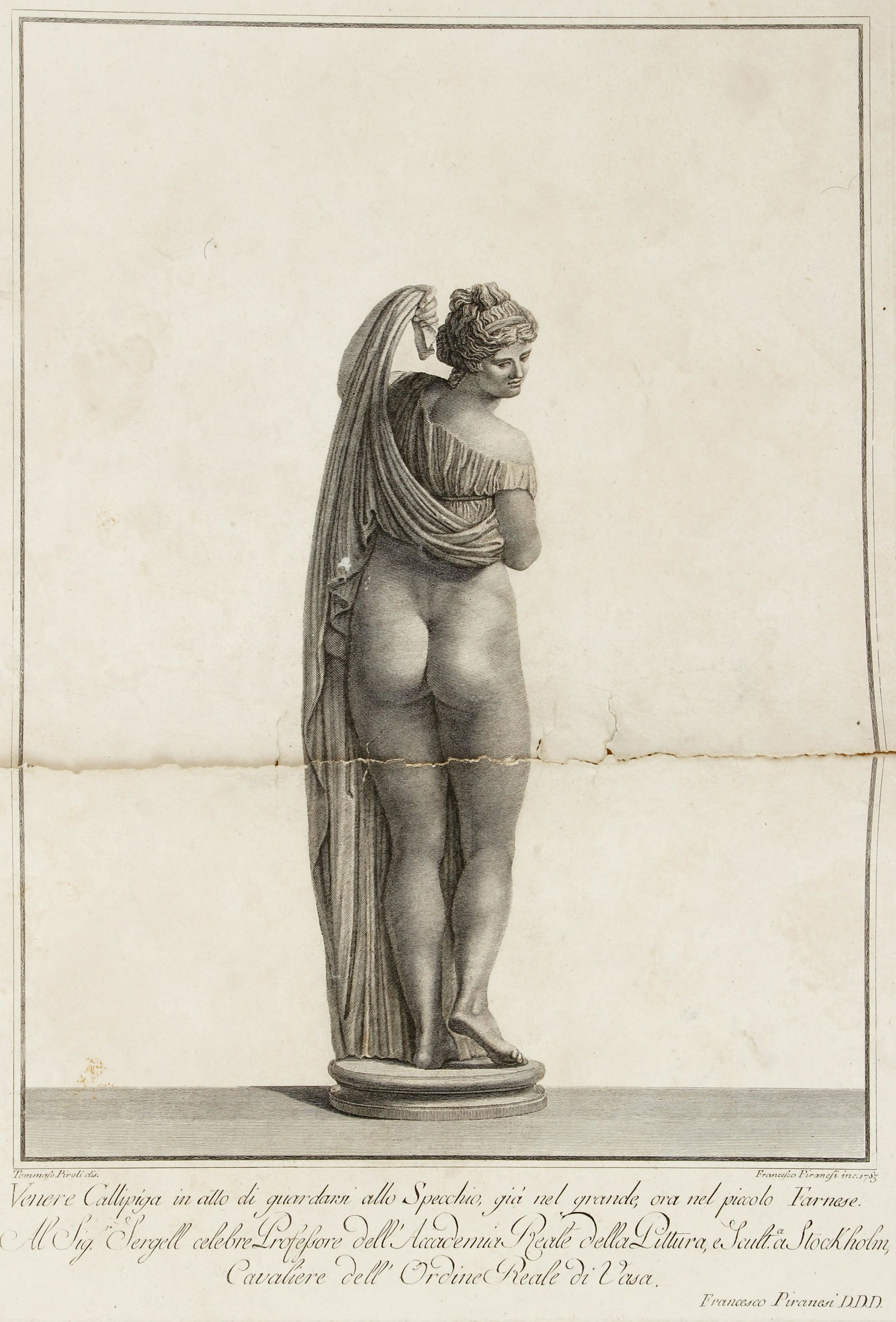 Lot of 8 Francesco Piranesi Engravings of Statues: Piranesi, Francesco (Italian/French, d.1810), Lot of 8 Engravings of Famous Classical Statues, 1782-1792, full sheets 26.5 x 19.5 inches, unframed, Francesco was the eldest son of Giovanni Battista Pi