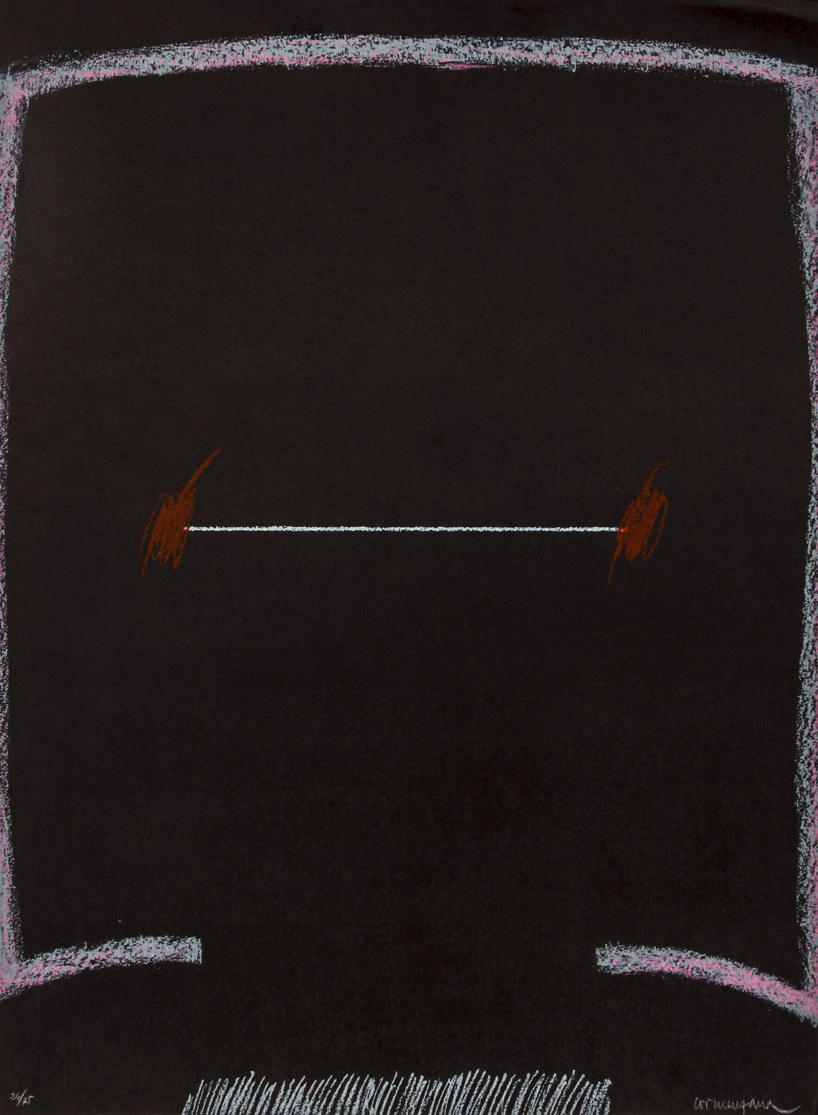 Enric Cormenzana orig litho pencil signed and numbered: Cormenzana, Enric (Catalan / Spanish, 1948–2011), Jocs a Pel #4, lithograph printed in colors, 30 x 22 inches, signed in white pencil and numbered 24/75 , unframed