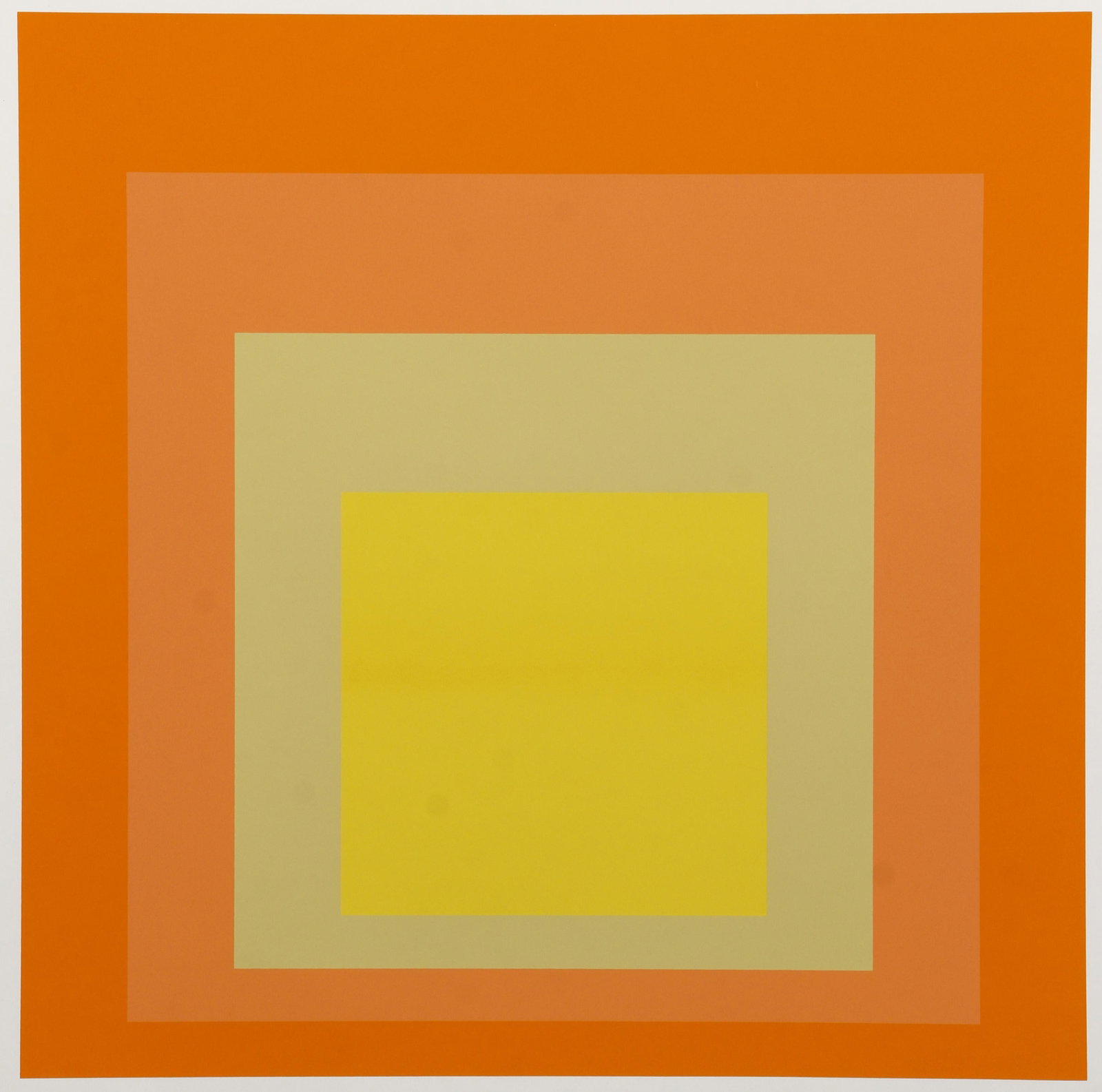 Josef Albers Goethe House 1973 Silkscreen Poster: Albers, Josef (German/American, 1888 - 1976), Goethe House Poster, 1973, printed poster with original silkscreen from Homage to the Square series, image measures 19.75 x 19.75 inches, full sheet measu