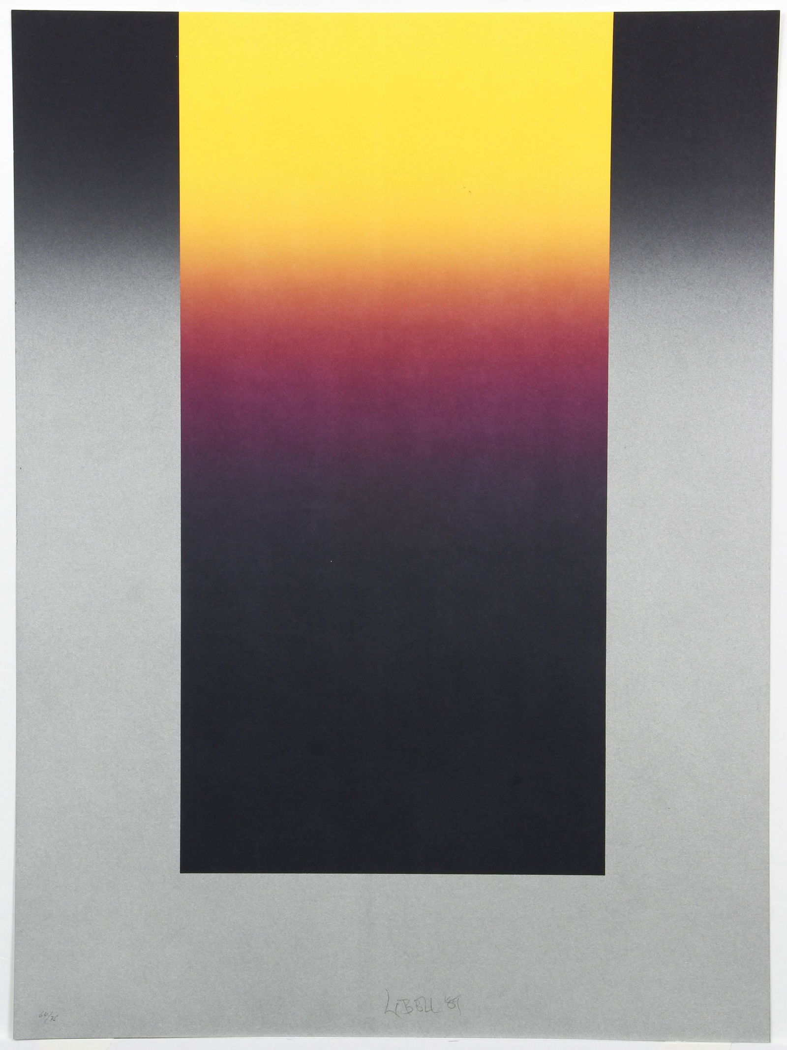 Larry Bell Original Litho 1989 Signed Barcelona: Bell, Larry (American, b.1939), Untitled print from the In Barcelona portfolio, 1989, color lithograph, signed, dated and numbered 64/75 in pencil at the bottom, full sheet 30 x 22 inches, unframed.
