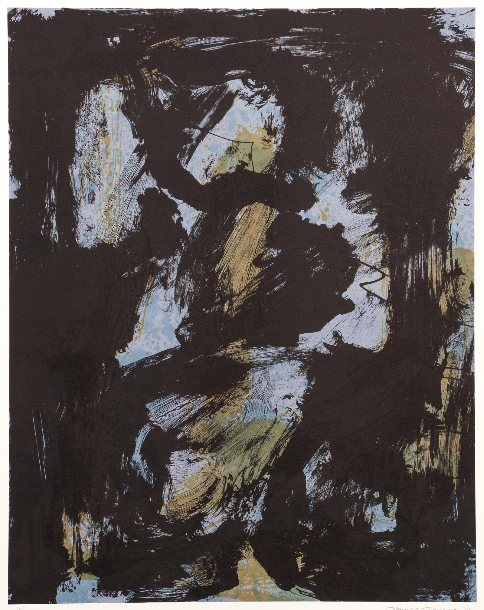 James Bohary Ranger Abstract 1990 Lithograph Signed: Bohary, James (American, b. 1940), Ranger, 1990, original lithograph printed in color, pencil signed, dated, and numbered 74/75 on bottom, pencil titled on back, impression 20.75 x 16.25 inches, full 
