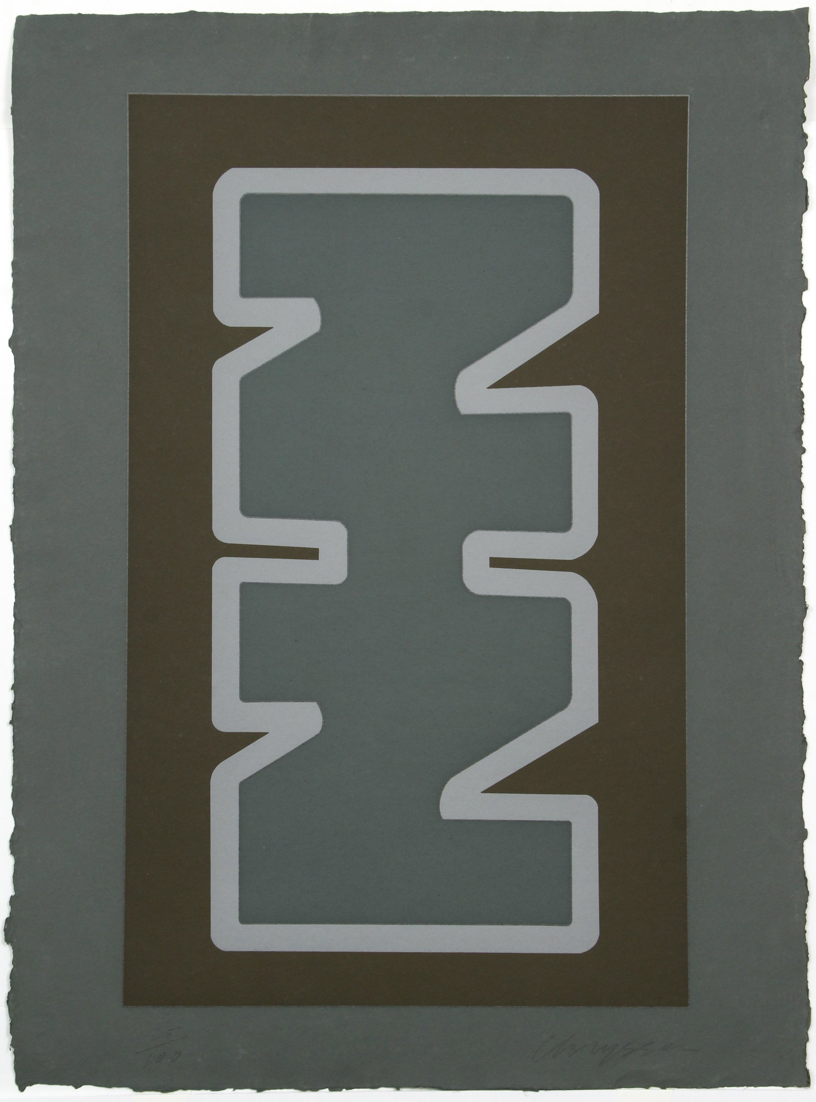 Vardea Chryssa Untitled Color Lithograph: Chryssa, Vardea (Greek, 1933-2013), Untitled Abstract, circa 1970s, lithograph printed in color, pencil signed and numbered 25/100, published by Styria Studio with their blind stamp lower left, full s