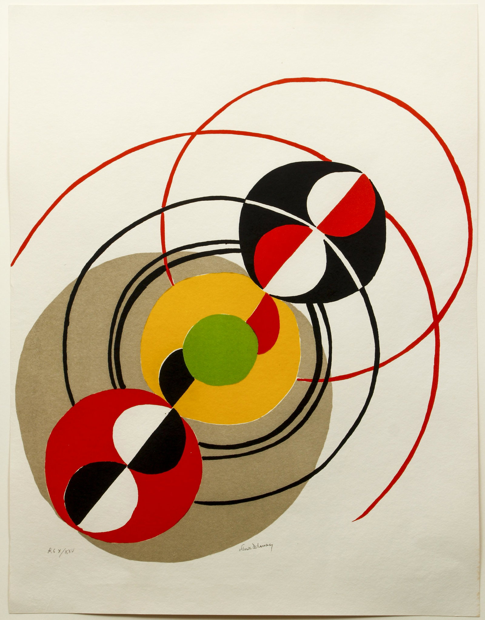 Sonia Delaunay Untitled (from Music Maestro Please: Delaunay, Sonia (French, 1885-1979), Untitled (from Music Maestro Please Portfolio), 1976, lithograph printed in colors, 25.5 x 19.5 inches, pencil signed and inscribed HC X/XXV, framed in a bleached 