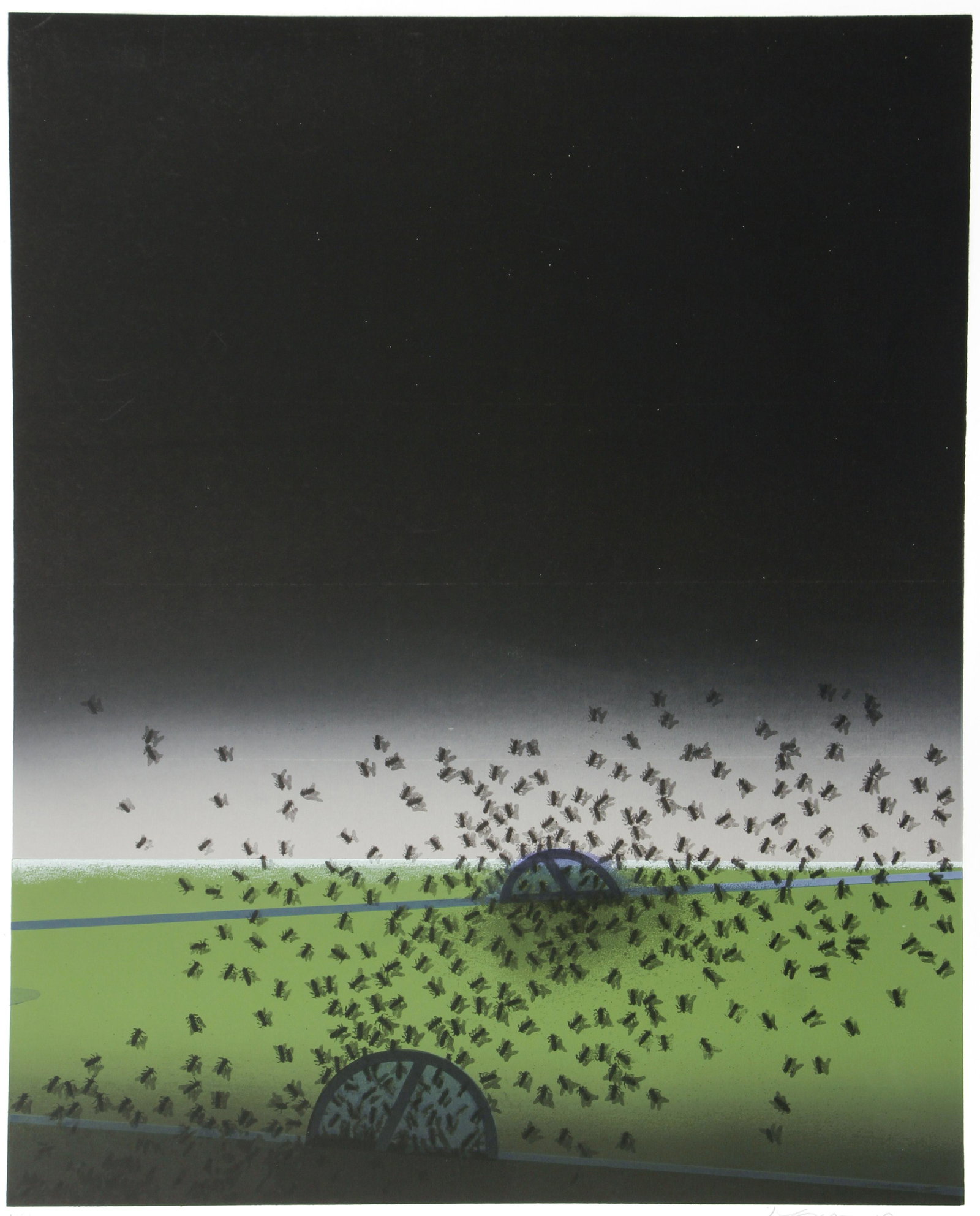 David Manzur 1993 orig litho Requiem Para Un Paisaje: Manzur Londono, David (Colombian, born 1929), Requiem Para Un Paisaje Amazónico, 1993, lithograph printed in colors, 30.5 x 24.5 inches, pencil signed, dated, and inscribed P. A.